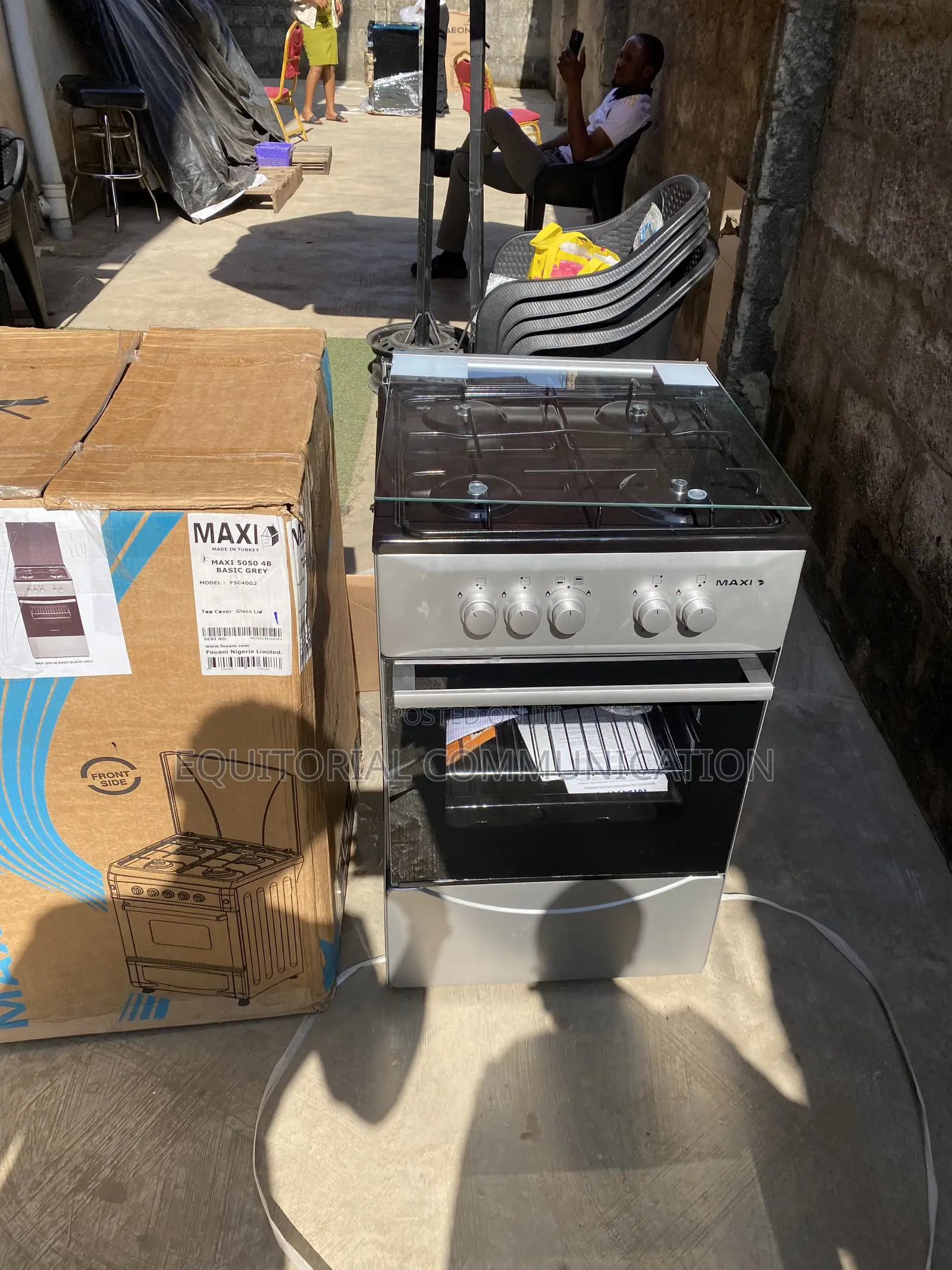 MAXI FSC40G2 Space-Saving 4-Burner Gas Cooker and Oven 50x50cm