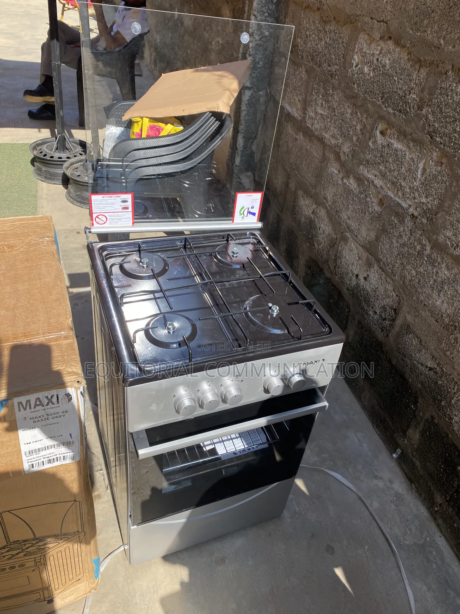 MAXI FSC40G2 Space-Saving 4-Burner Gas Cooker and Oven 50x50cm