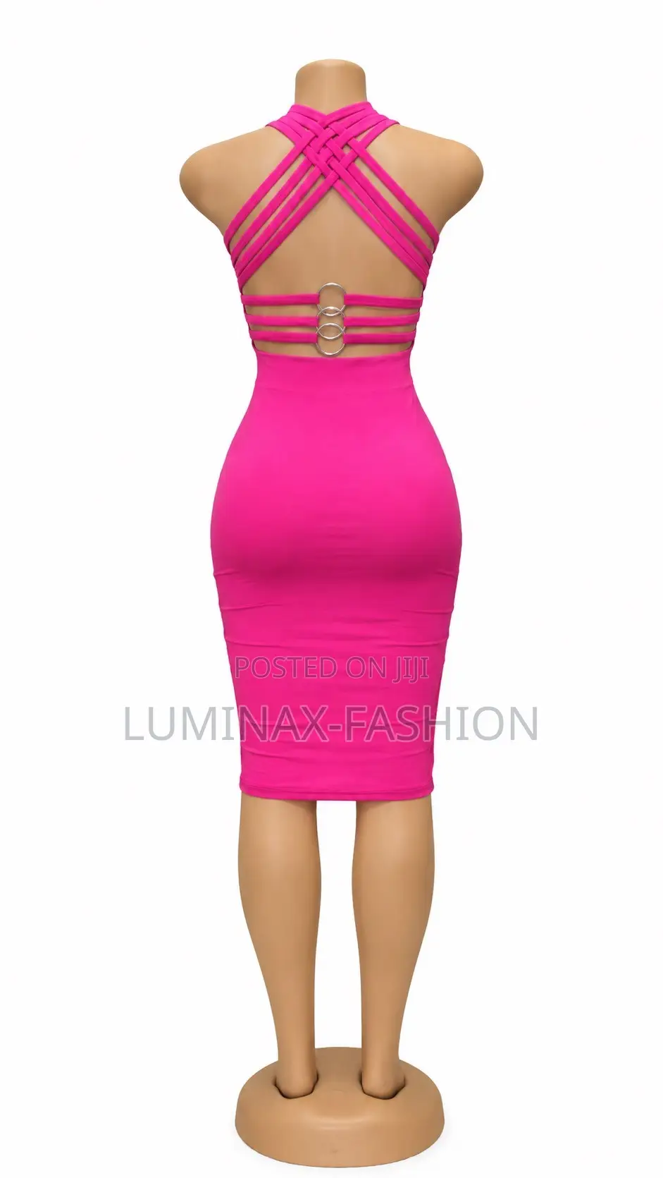 Women’s Elegant Sleeveless Bodycon Dress With Pearl-Studded Straps