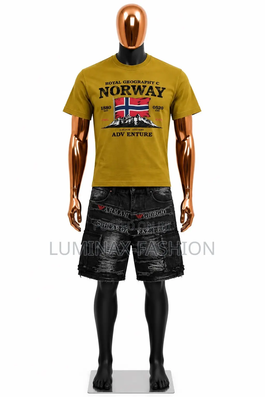 Men’s Norway Graphic Print Short Sleeve Crew Neck T-Shirt