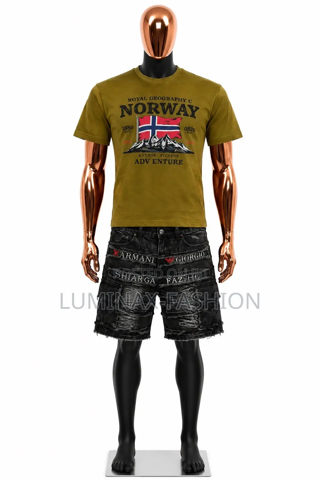Men’s Norway Graphic Print Short Sleeve Crew Neck T-Shirt