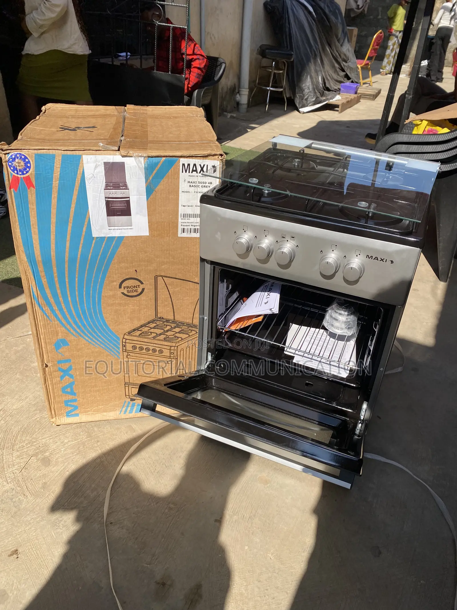 MAXI FSC40G2 Compact Four-Burner Cooker and Oven, 50x50cm