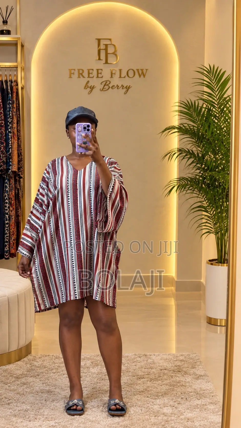 Mini Stylish Striped Kaftan Dress for Women