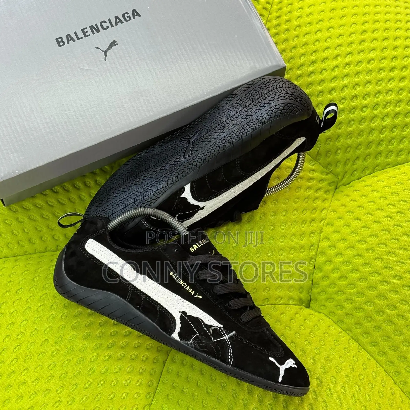 Balenciaga Fw25 X Puma Speedcat Distressed Suede “Black White”
