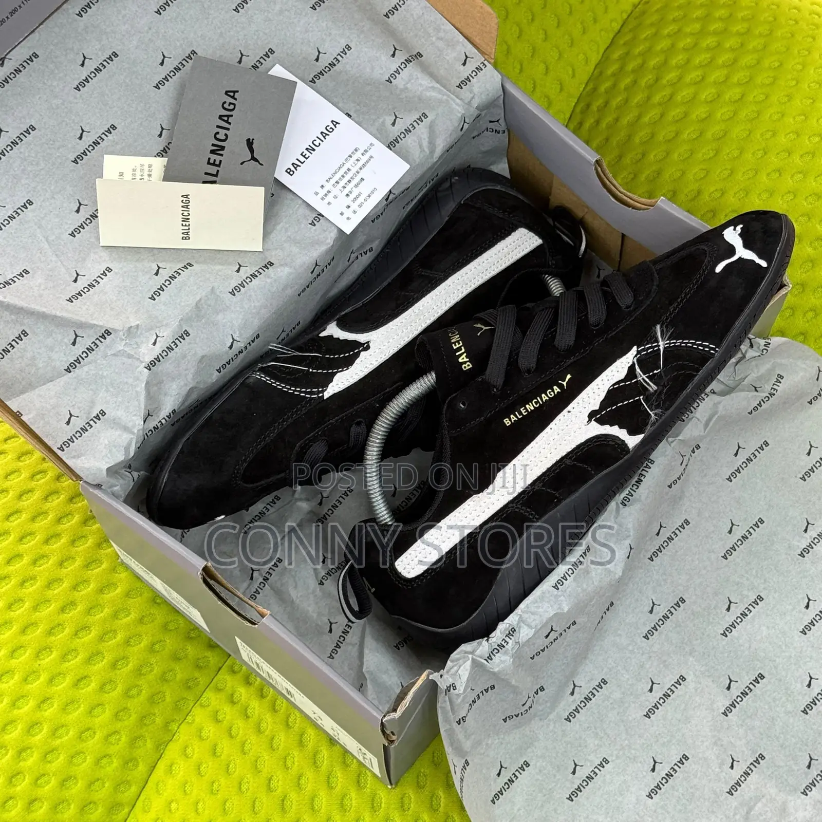 Balenciaga Fw25 X Puma Speedcat Distressed Suede “Black White”