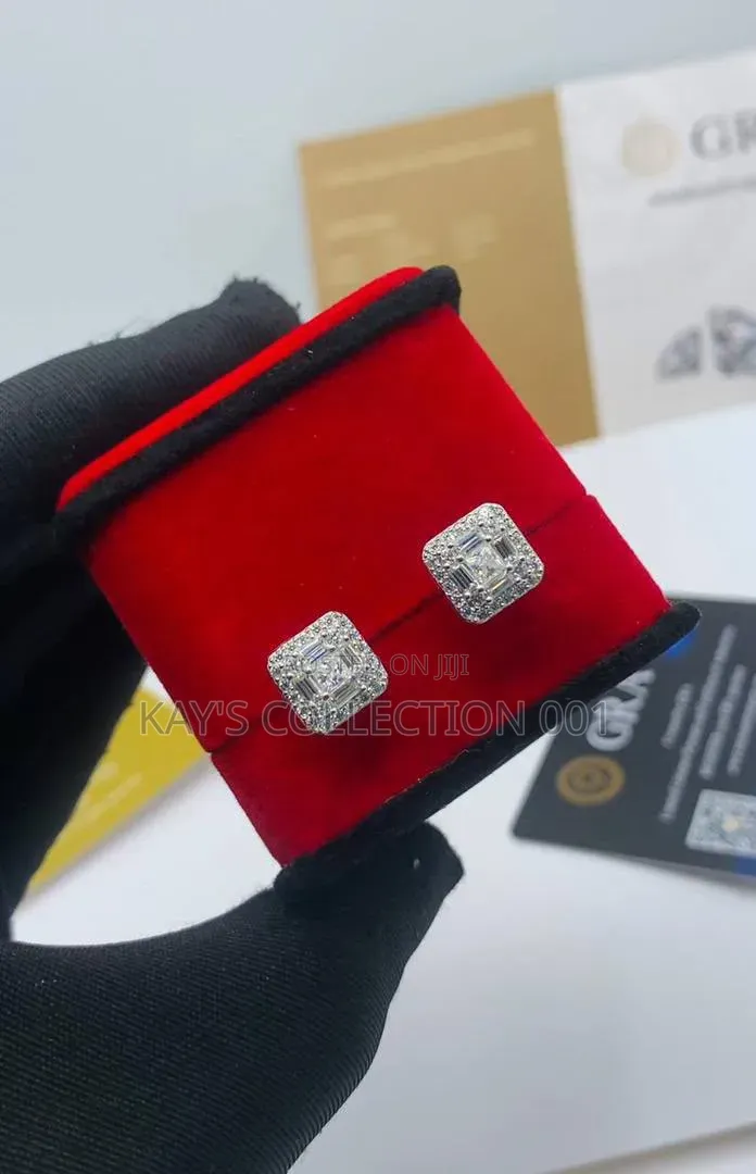 VVS Moissanite Diamonds Baguette Square Earrings