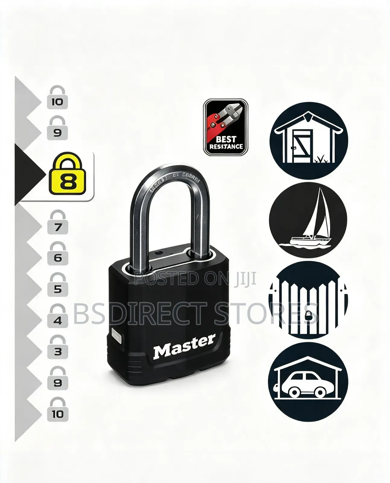 Master Lock Weather Steel Tough 45mm Wide Padlock 38mm Shackle