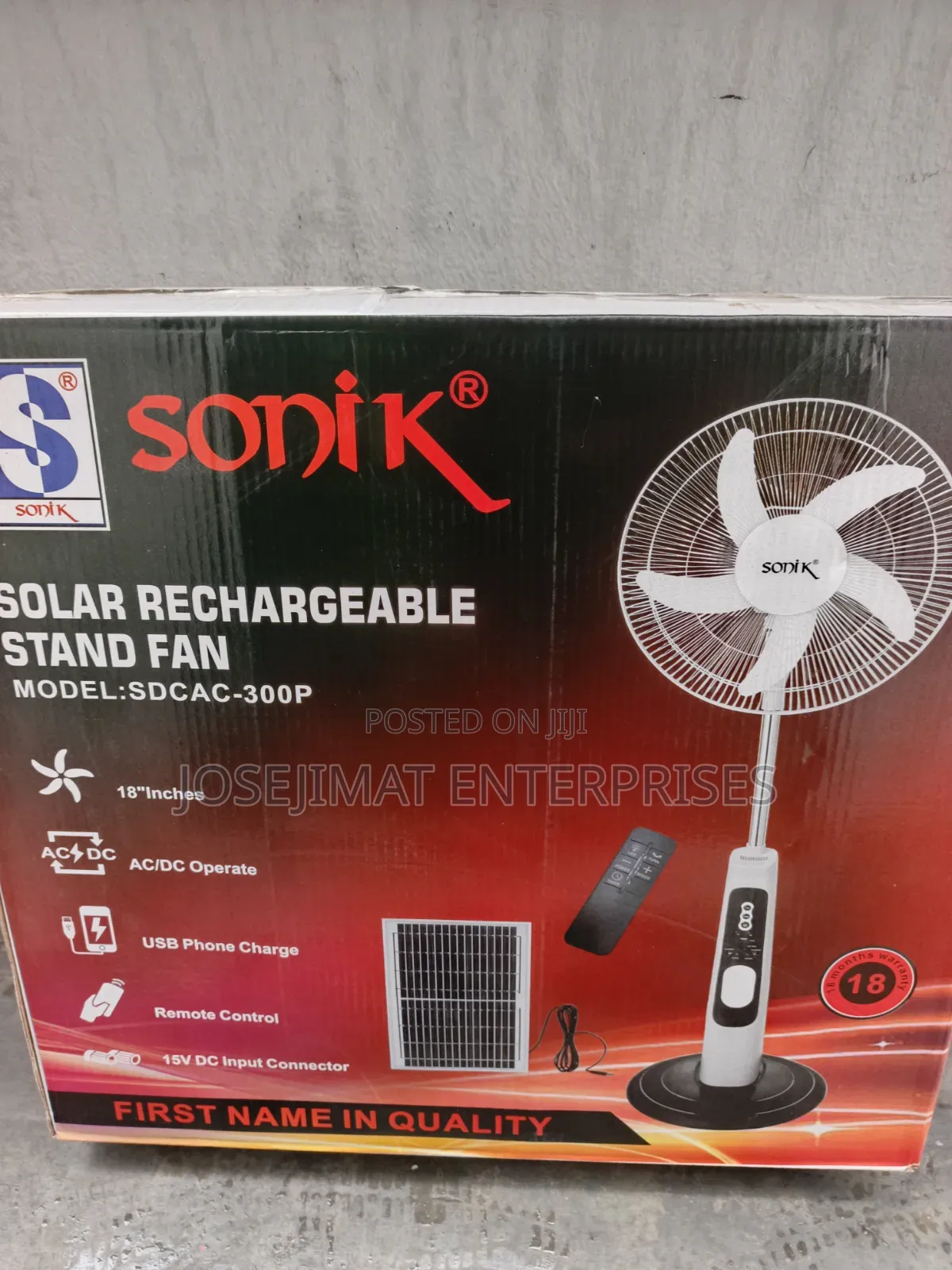 Brand New Solar Rechargeable Fan
