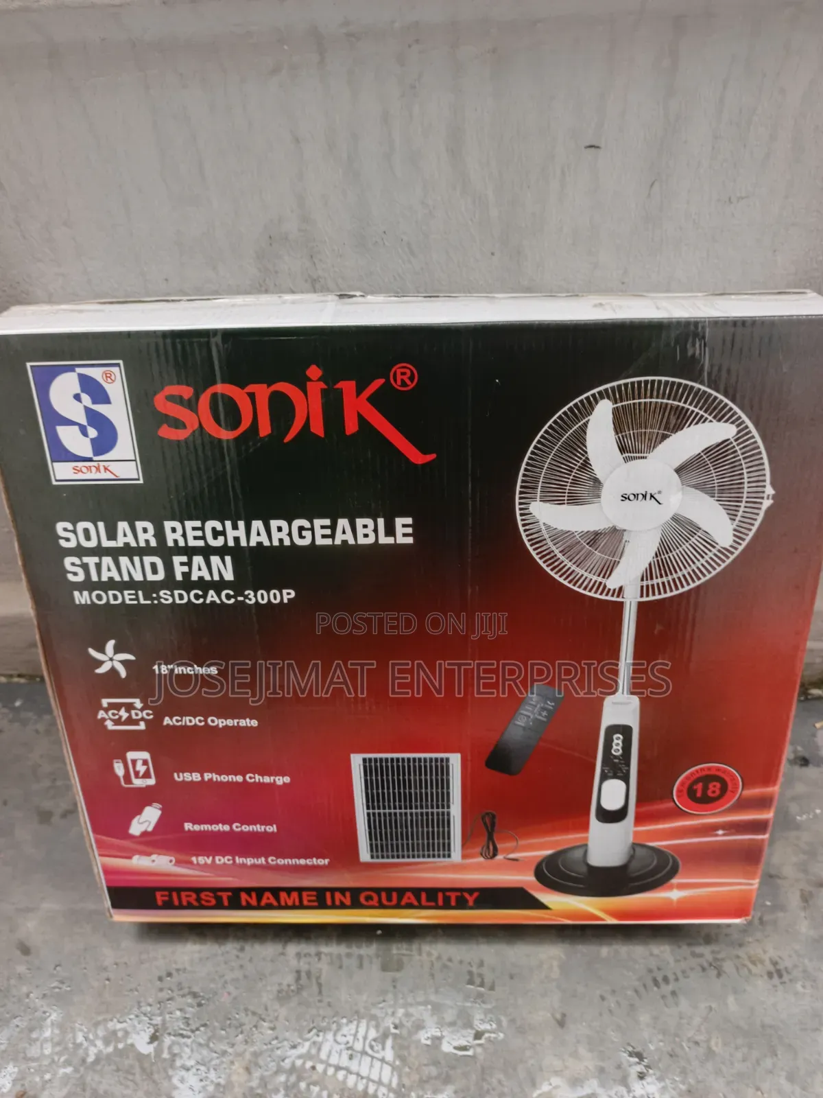 Brand New Solar Rechargeable Fan