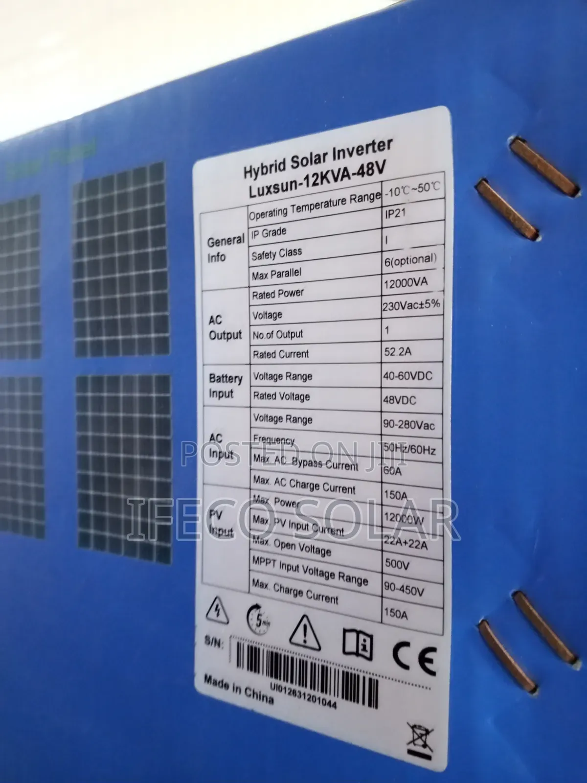 Luxsun 12kva 48v Parallel Hybrid Solar Inverter
