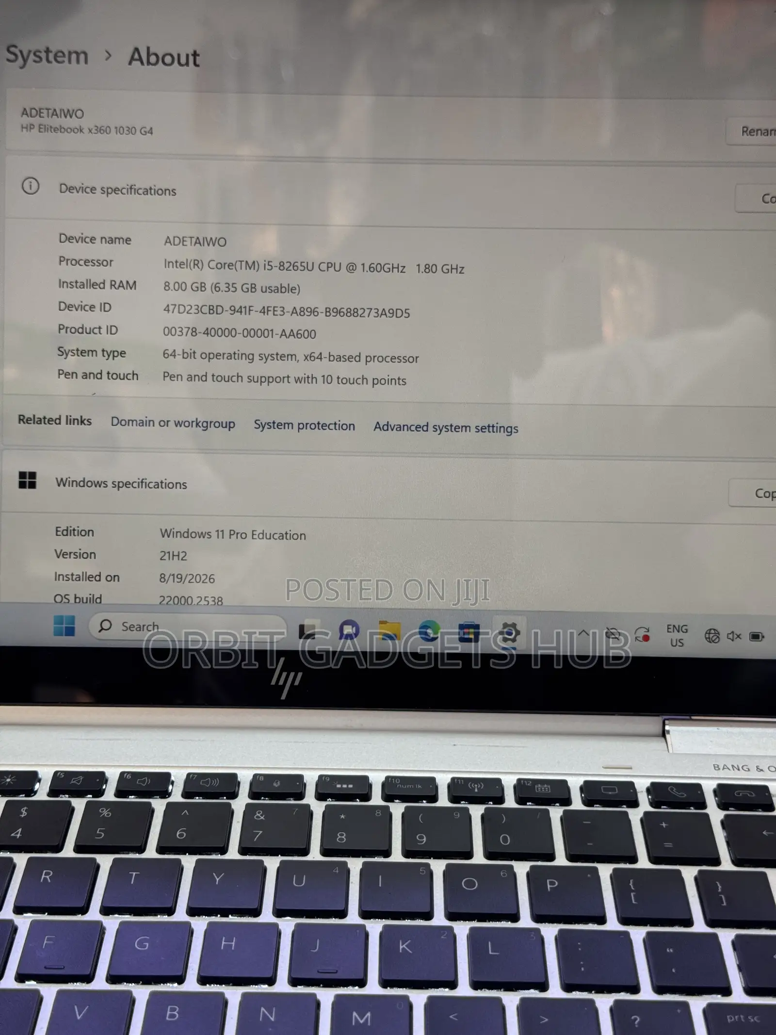 Laptop HP EliteBook x360 1030 G4 8GB Intel Core i5 SSD 256GB