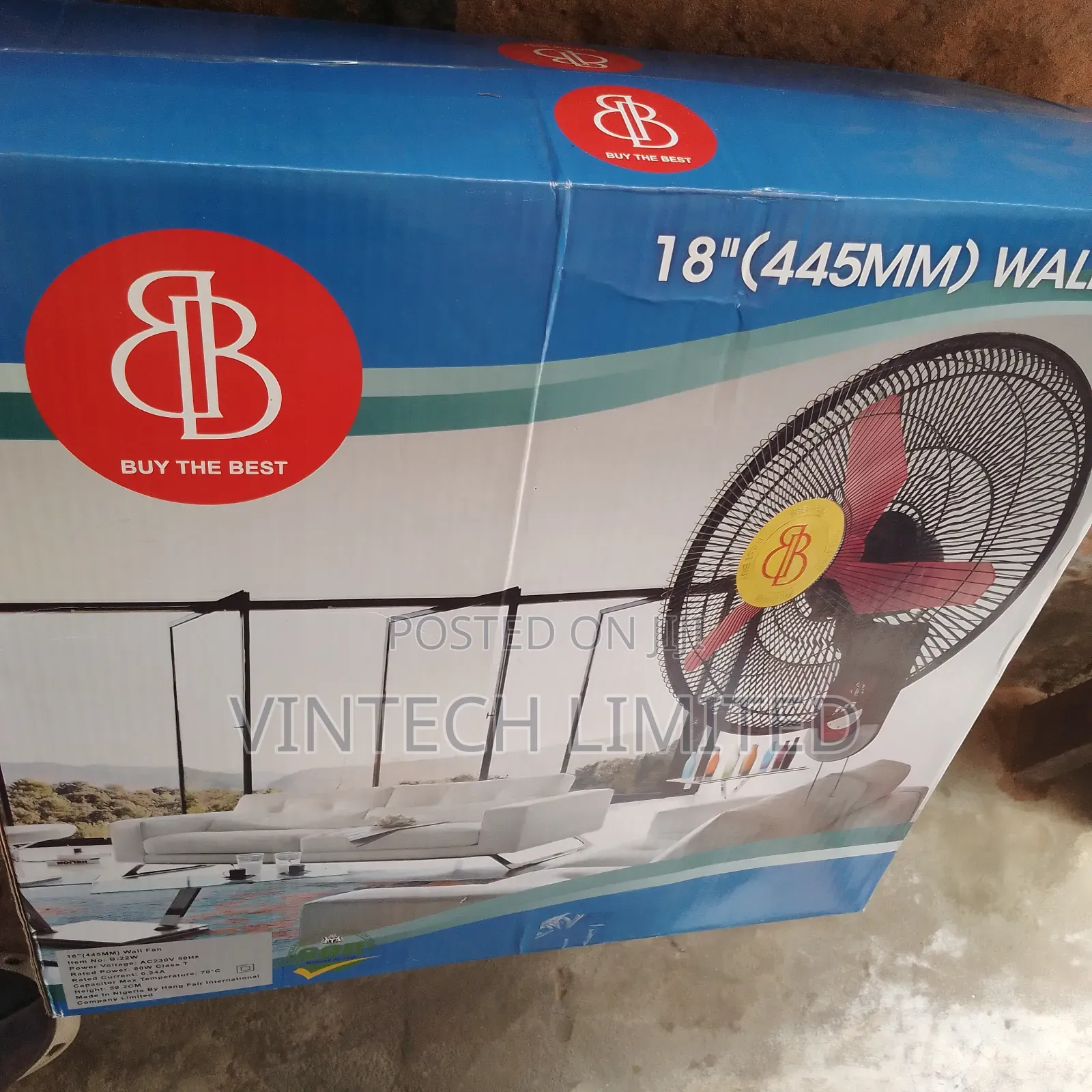 BB 18 Inches Wall Fan