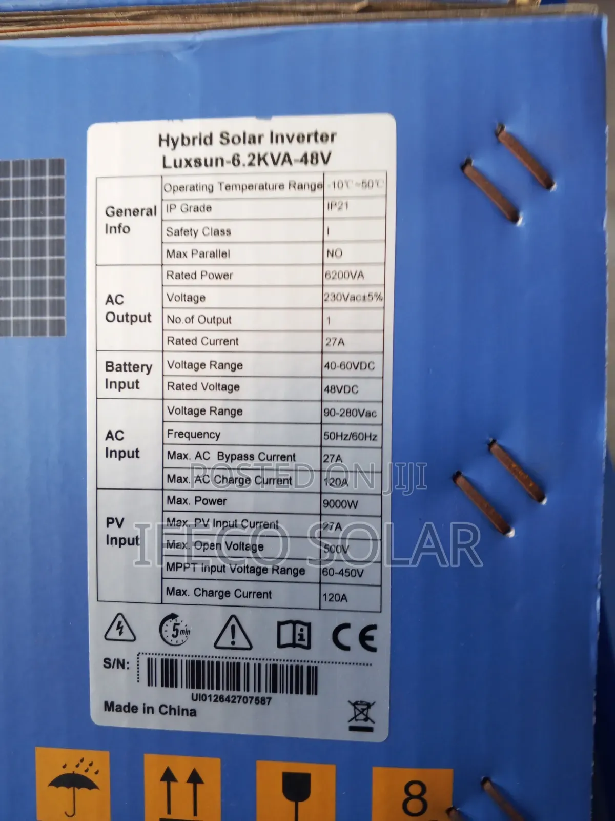 Luxsun 6.2kva 48v Hybrid Solar Inverter
