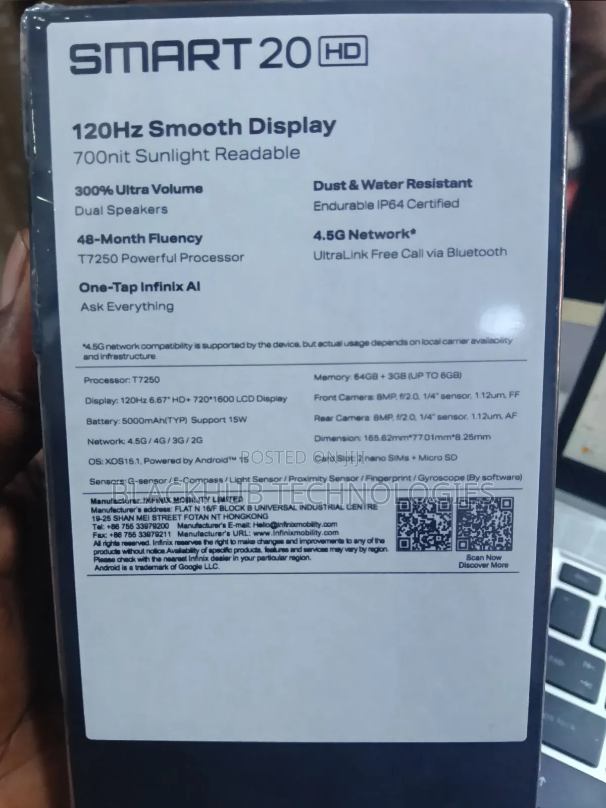 New Infinix Smart 10 64 GB Black