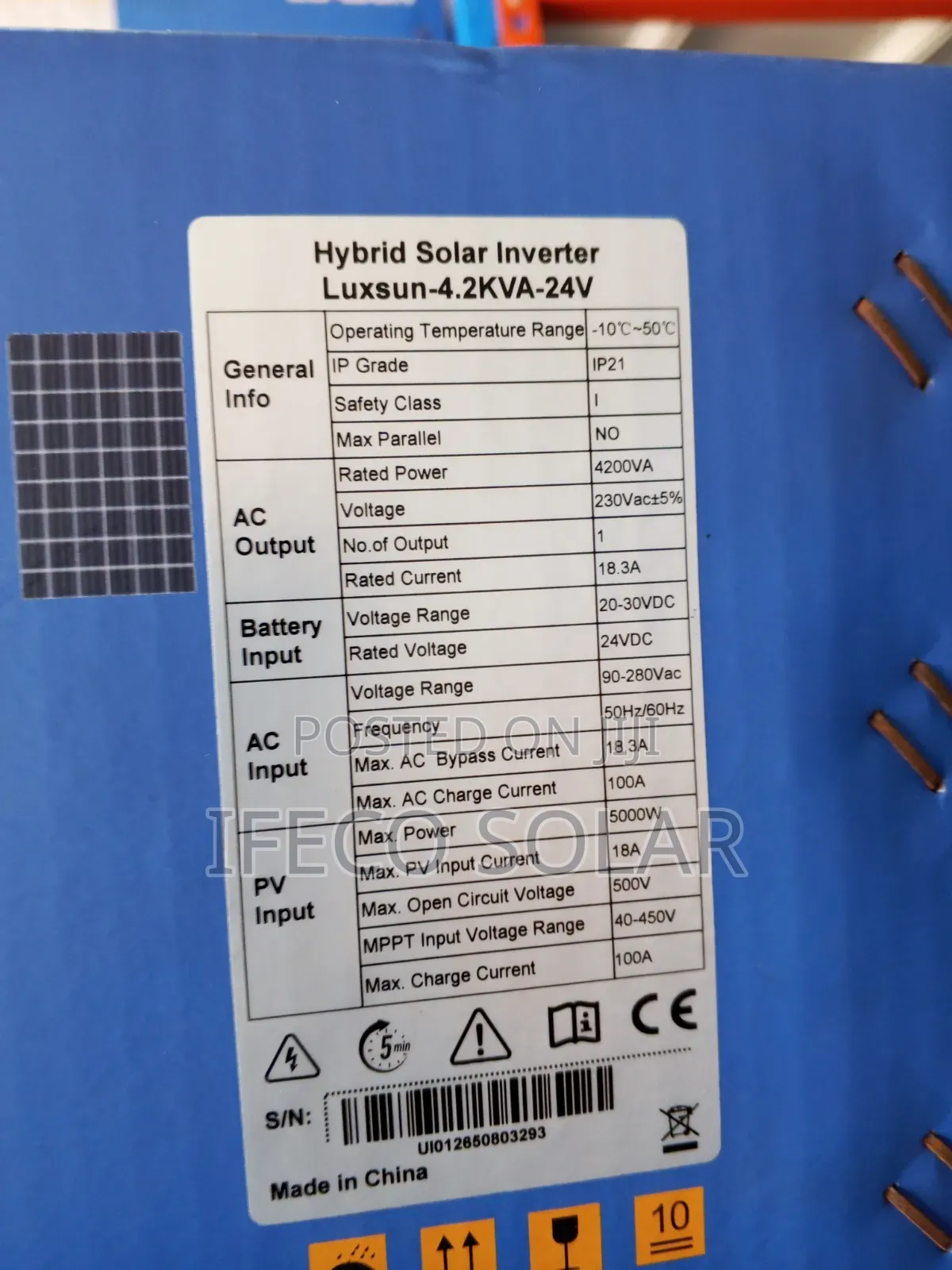 Luxsun 4.2kva 24v Hybrid Solar Inverter