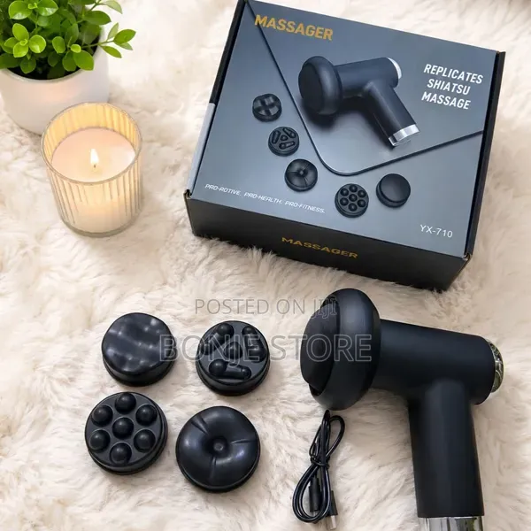 YX-710 Shiatsu Massage Gun With 4 Head - Deep Tissue Massage