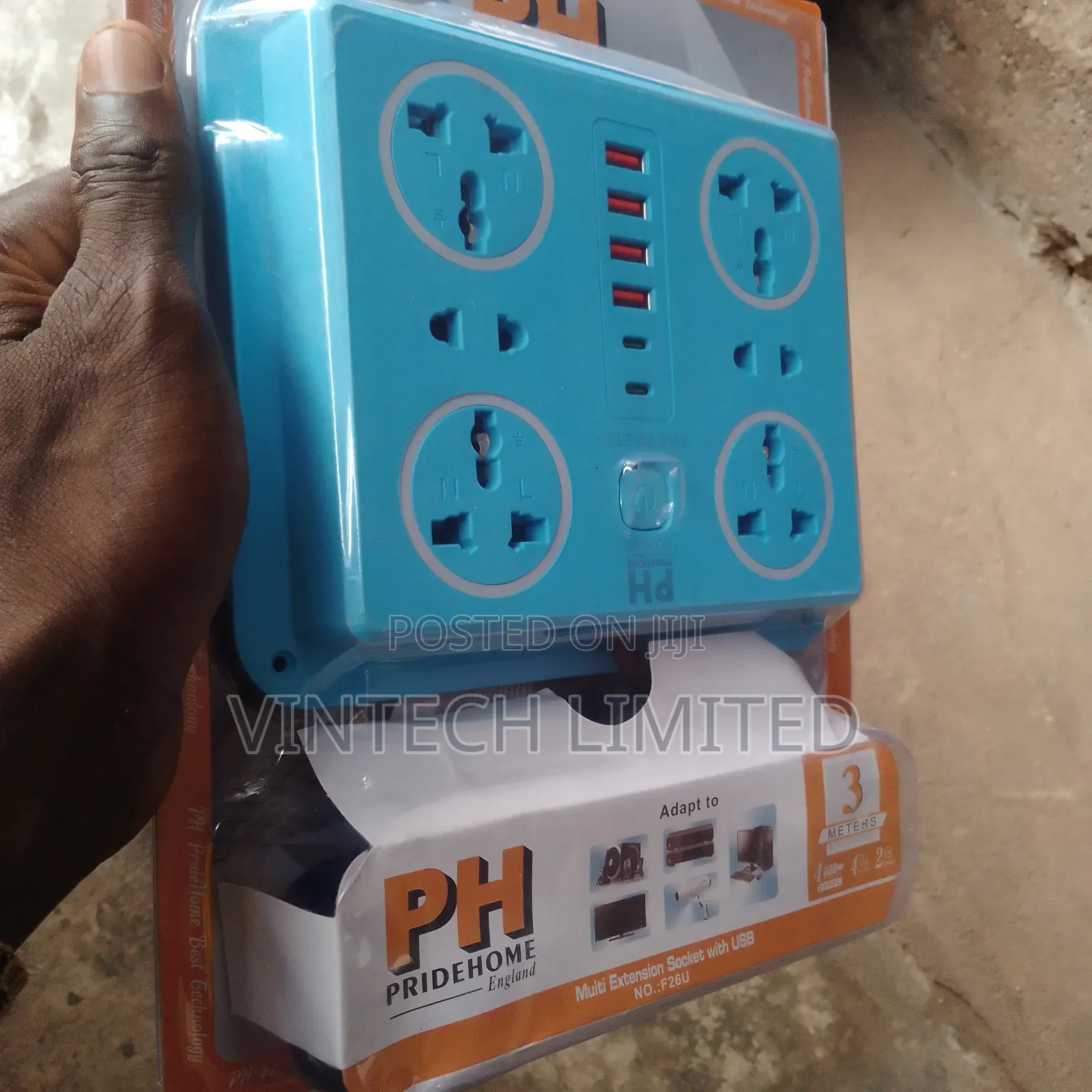 Portable Extension Socket With USB Ports