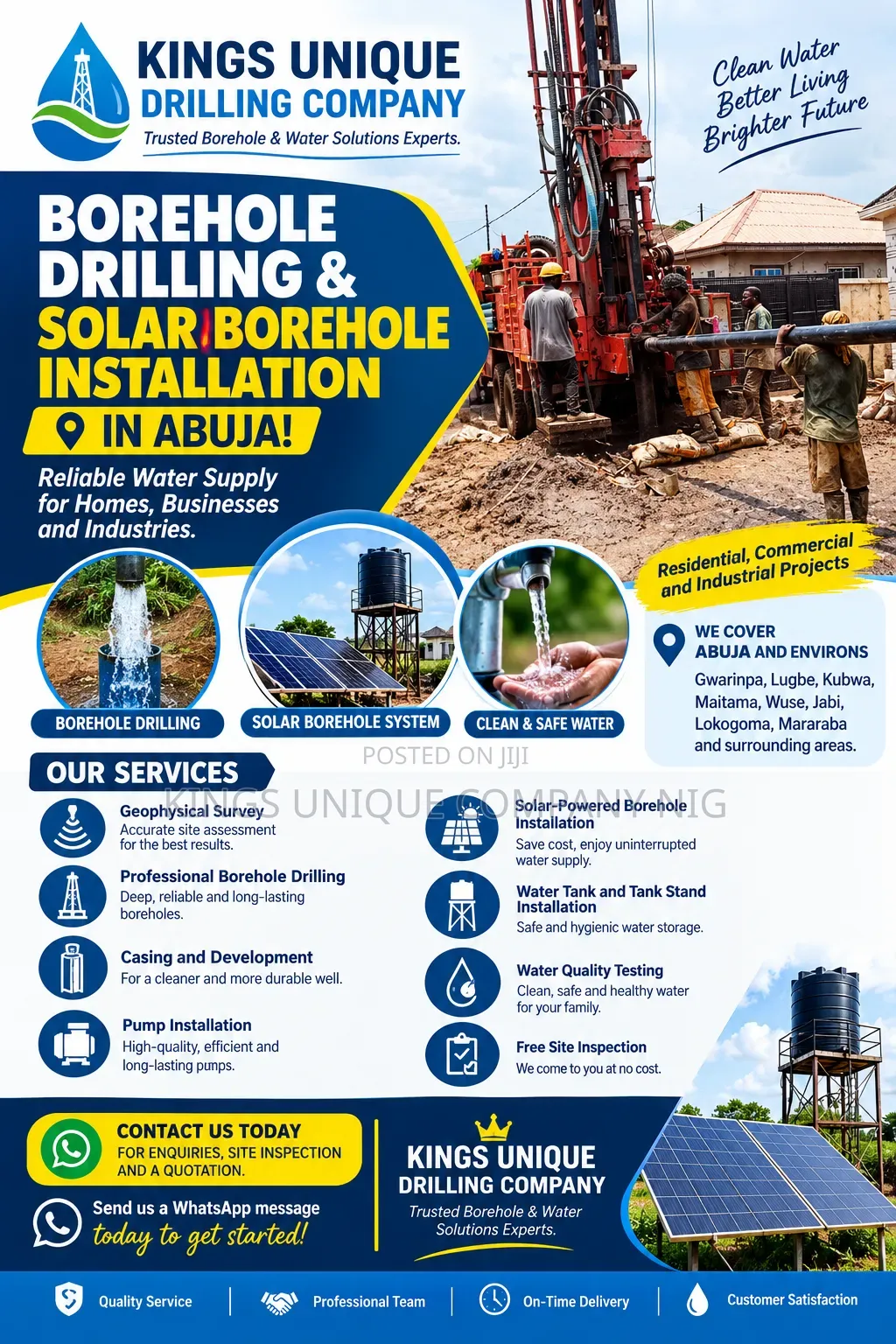 Borehole Drilling & Solar Borehole Installation in Abuja