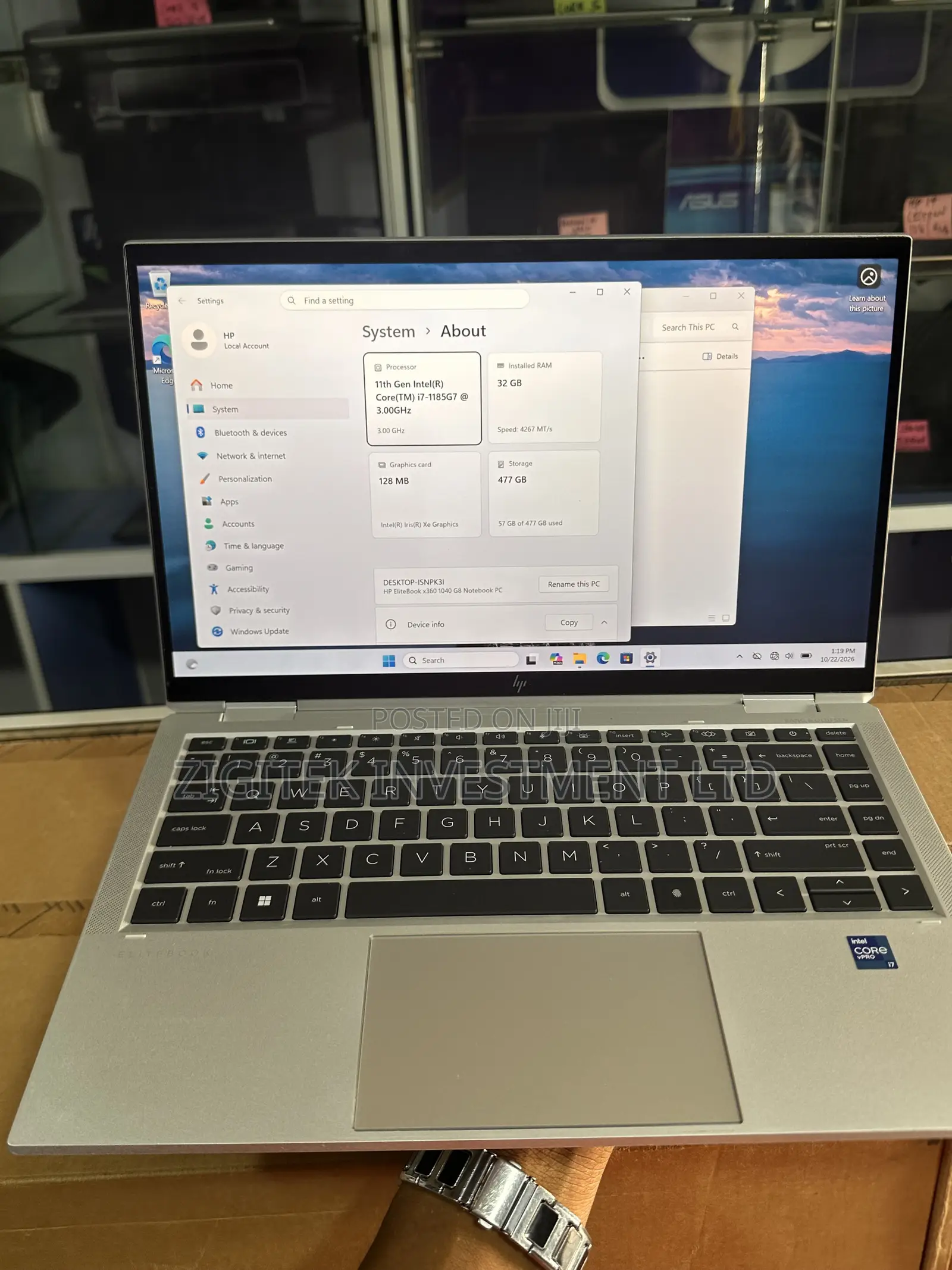 Laptop HP EliteBook 1040 G8 32GB Intel Core i7 SSD 512GB