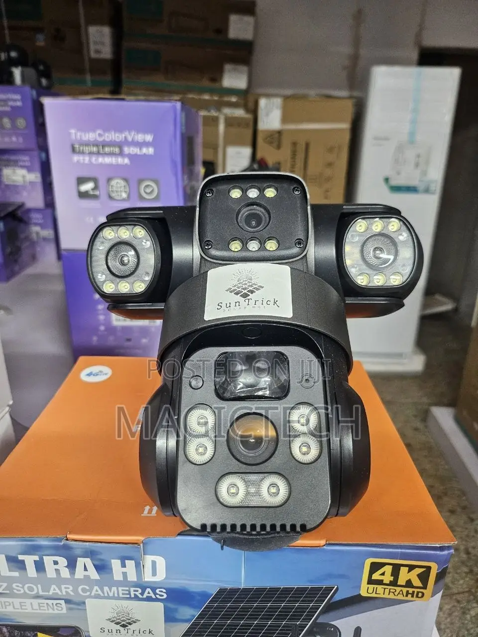 Suntrick Dual Lens Solar Security Camera With 2 External Lights