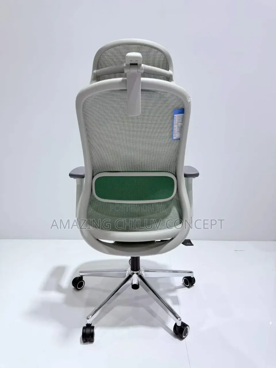 Modern Ergonomic Executive Office Chair With Green Cushion