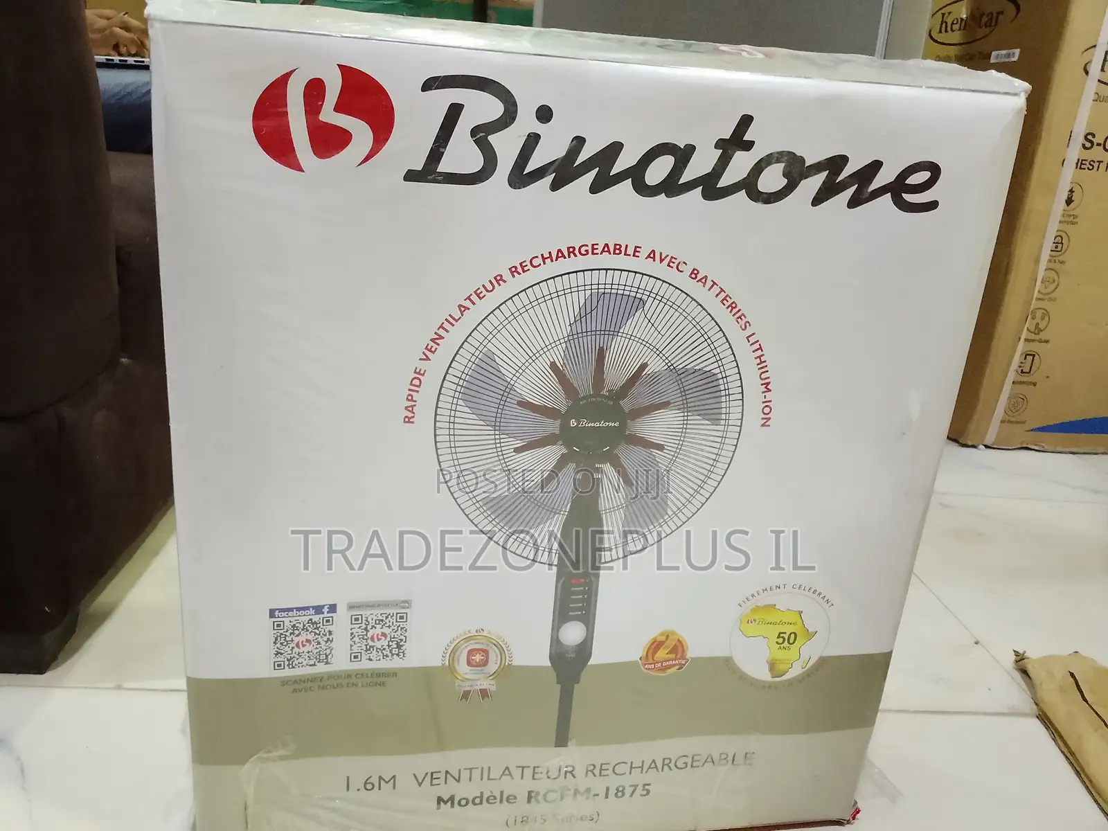 Affordable Binatone RCM-1875 Rechargeable Standing Fan