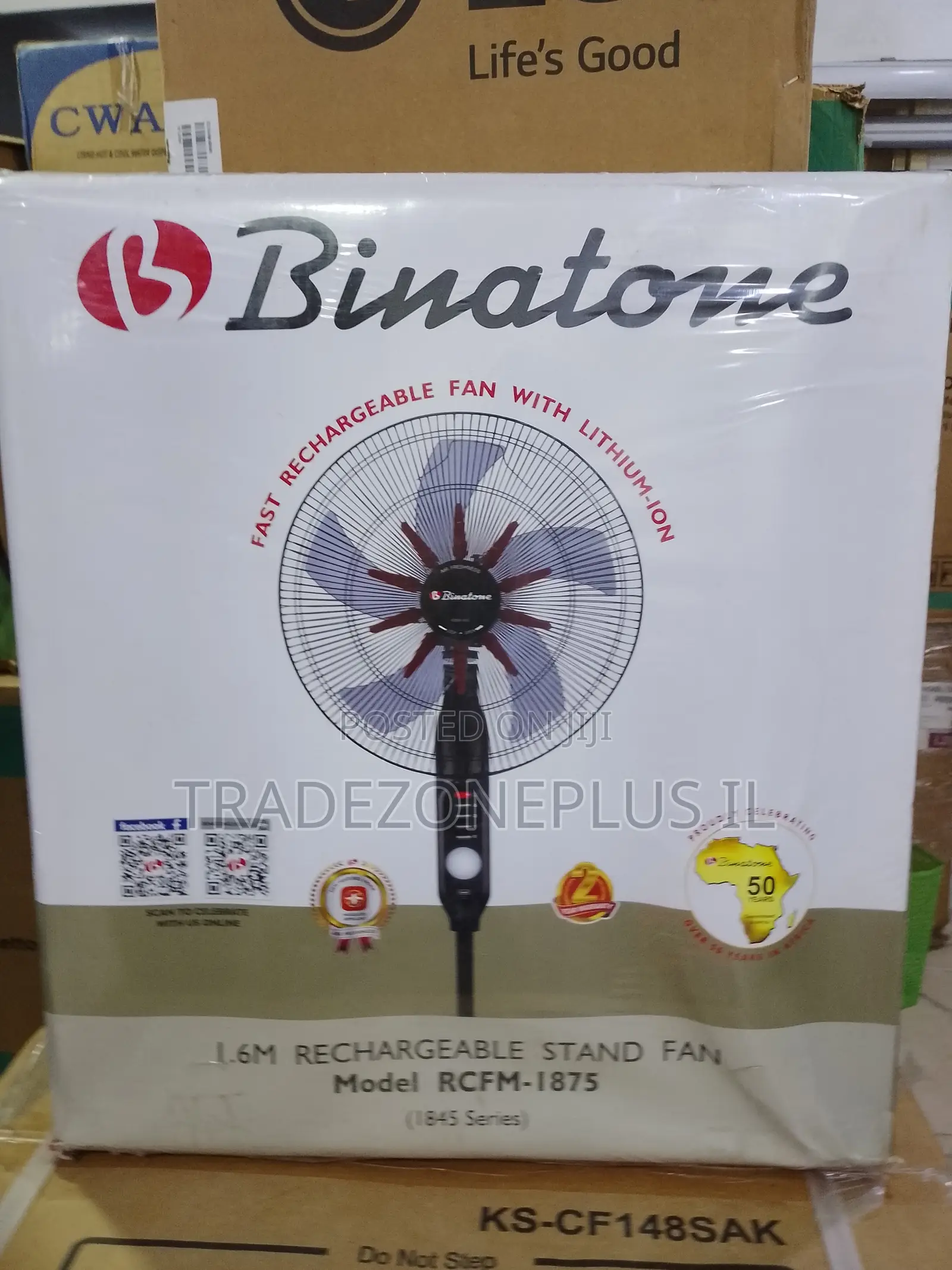 Binatone 1.6m Cordless Pedestal Fan for Flexible Room Placement