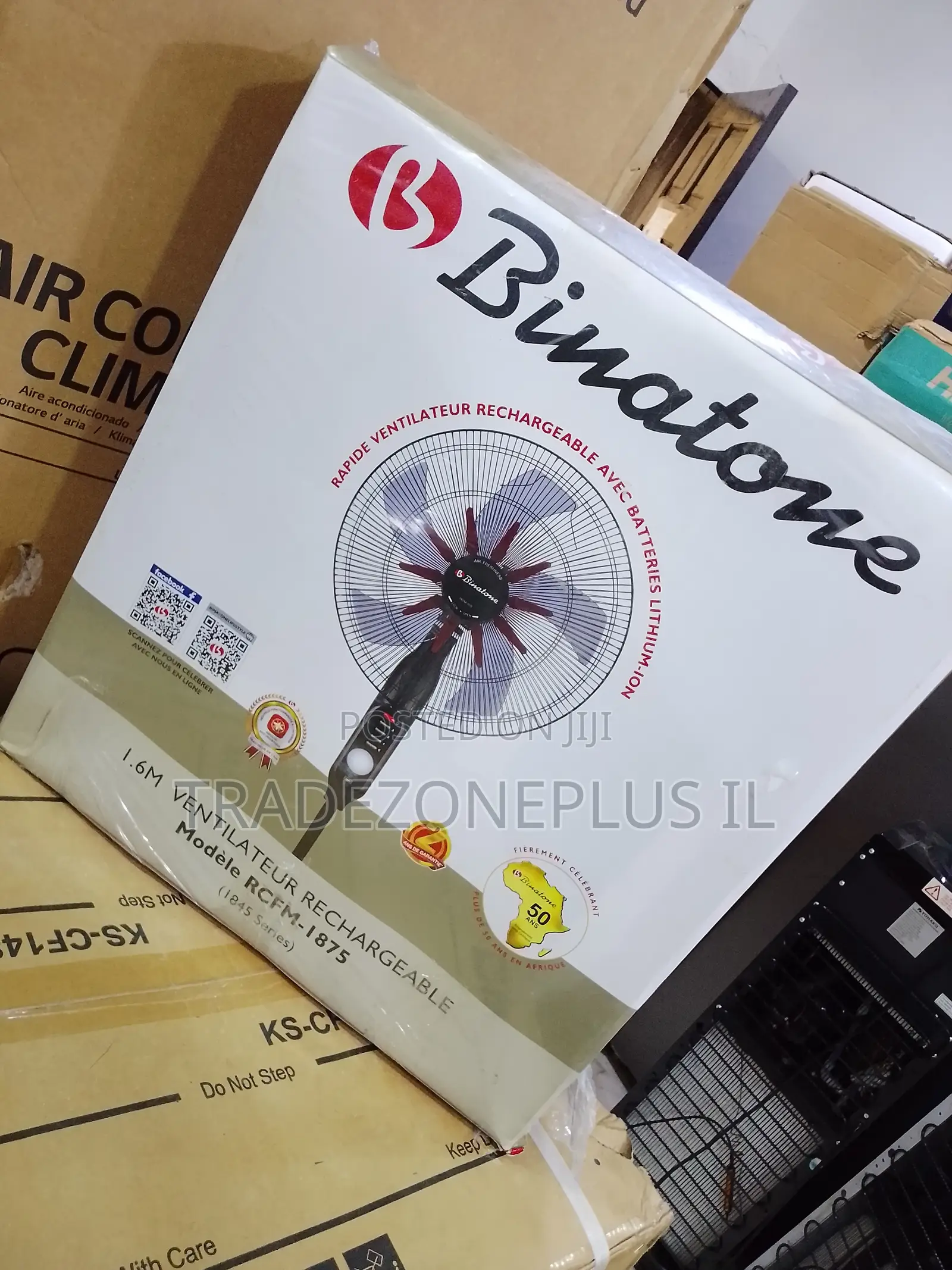Binatone Rechargeable Stand Fan 1.6m for Busy Households