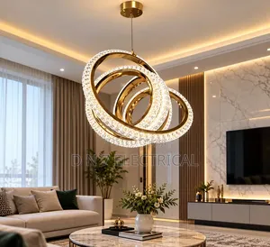 Luxury Gold LED Ring Chandelier