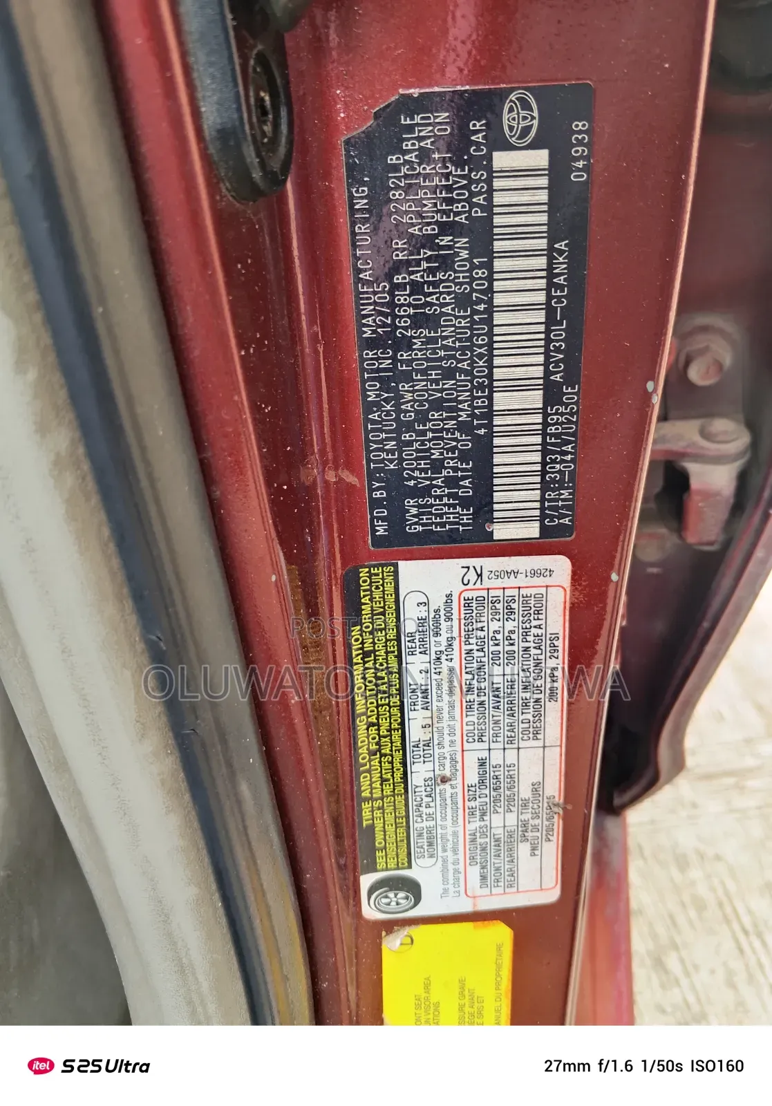 Toyota Camry LE 4dr Sedan (2.4L 4cyl 5A) 2005 Red