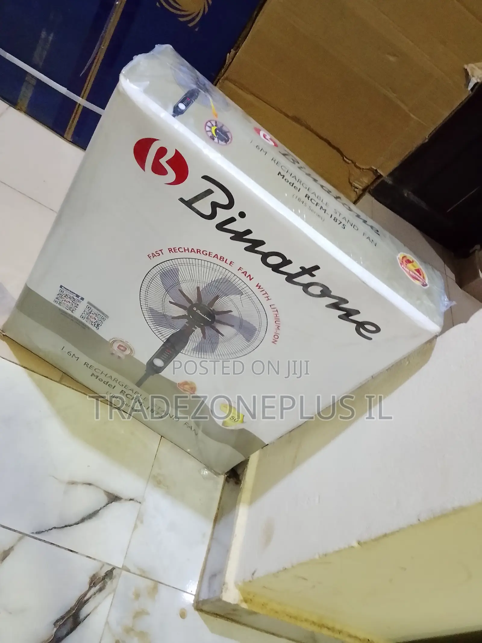 Binatone RCM-1875 High-Rise Pedestal Fan With Rechargeable Power