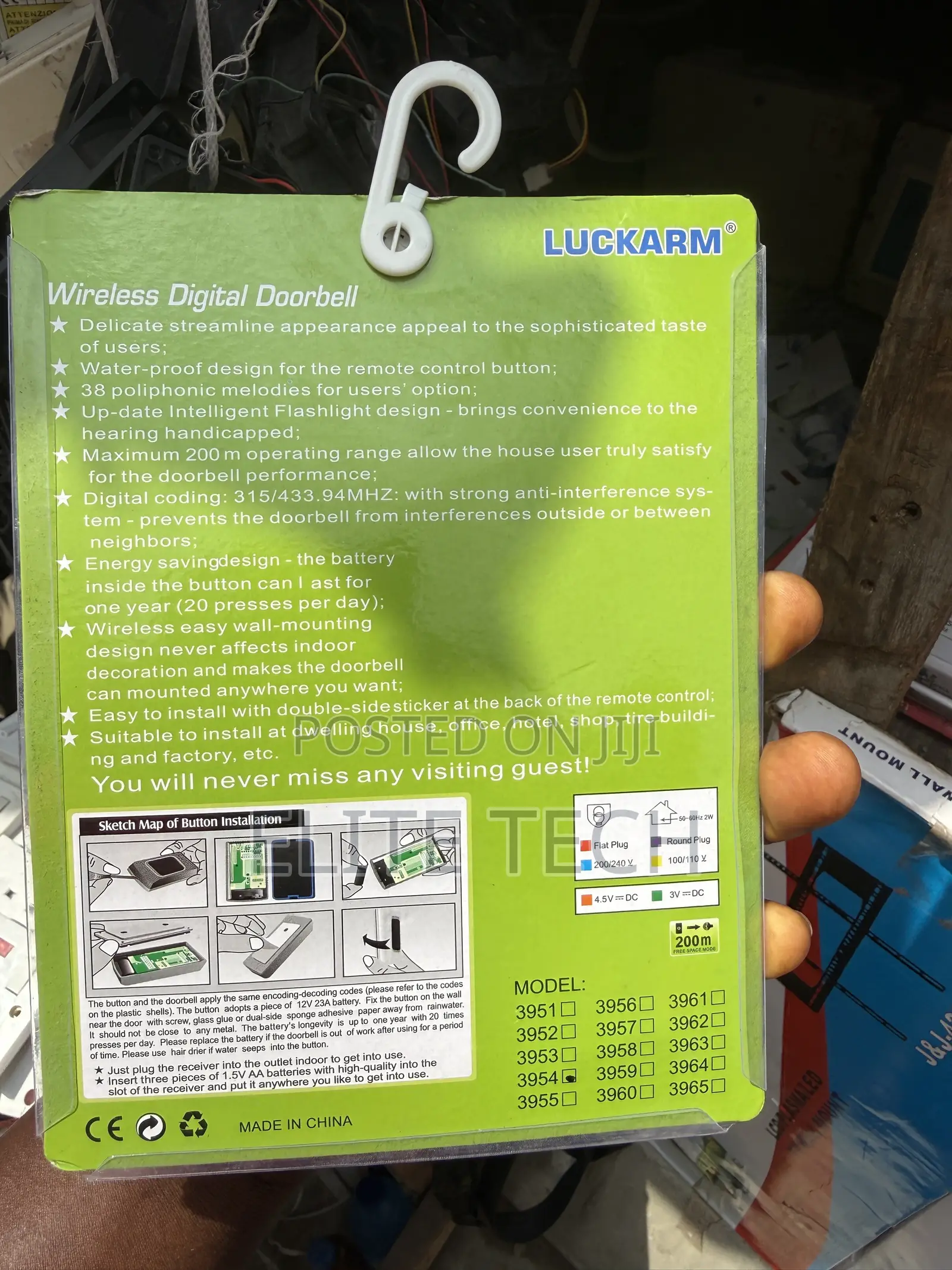 Long Range Wireless Digital Doorbell With 36 Chime Tunes