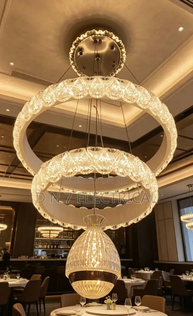 Luxury Gold Double-Ring Crystal LED Chandelier