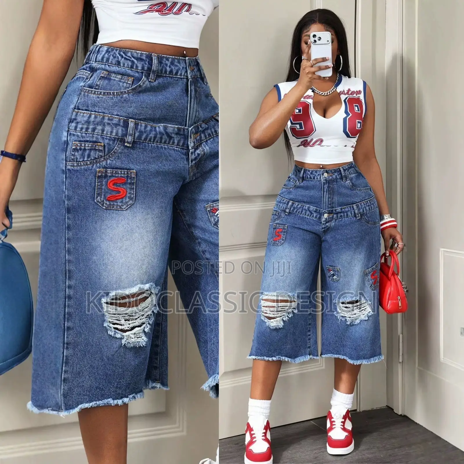 Women’s Three Quarter Jeans Shorts