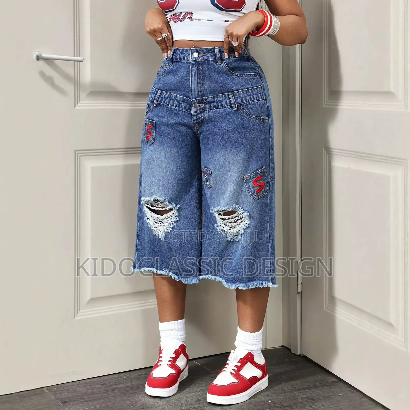Women’s Three Quarter Jeans Shorts