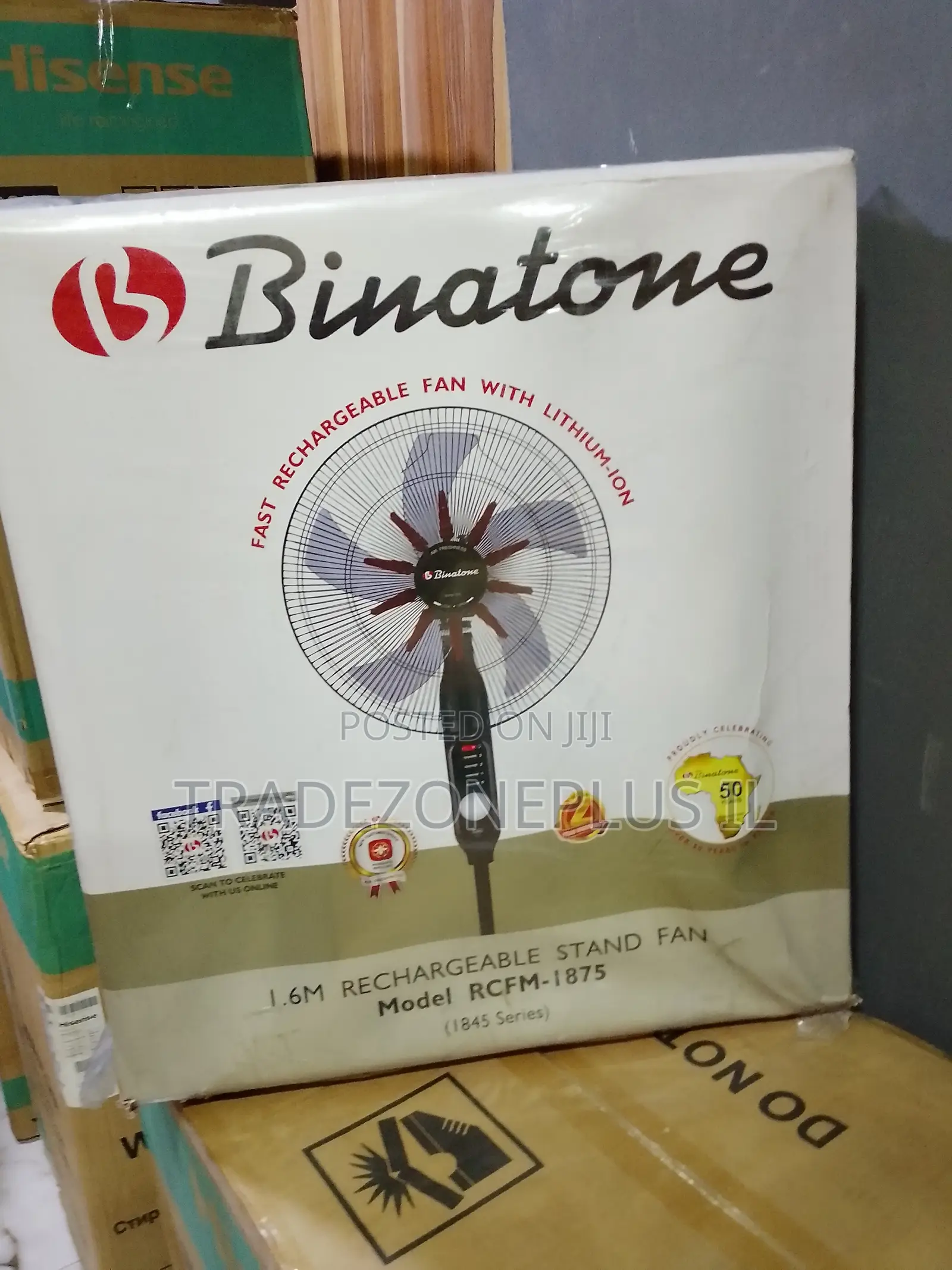Binatone Rechargeable Standing Fan for Flexible Daily Use