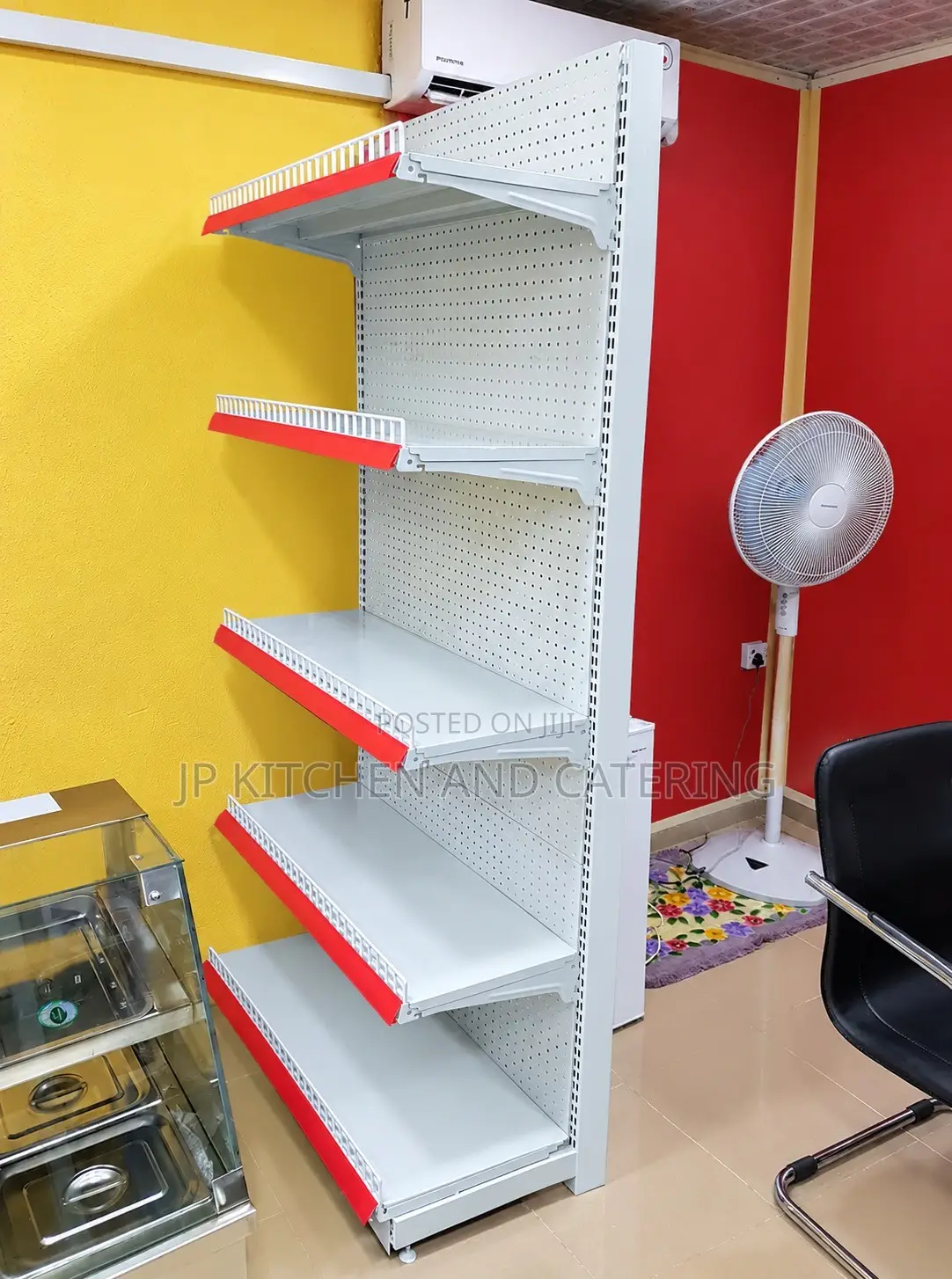 4-Tier Single-Sided Metal Supermarket Display Shelf