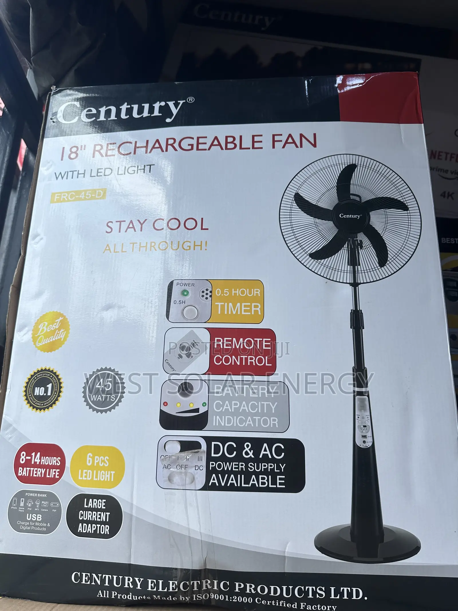 Century 18 Inches Rechargable Fan