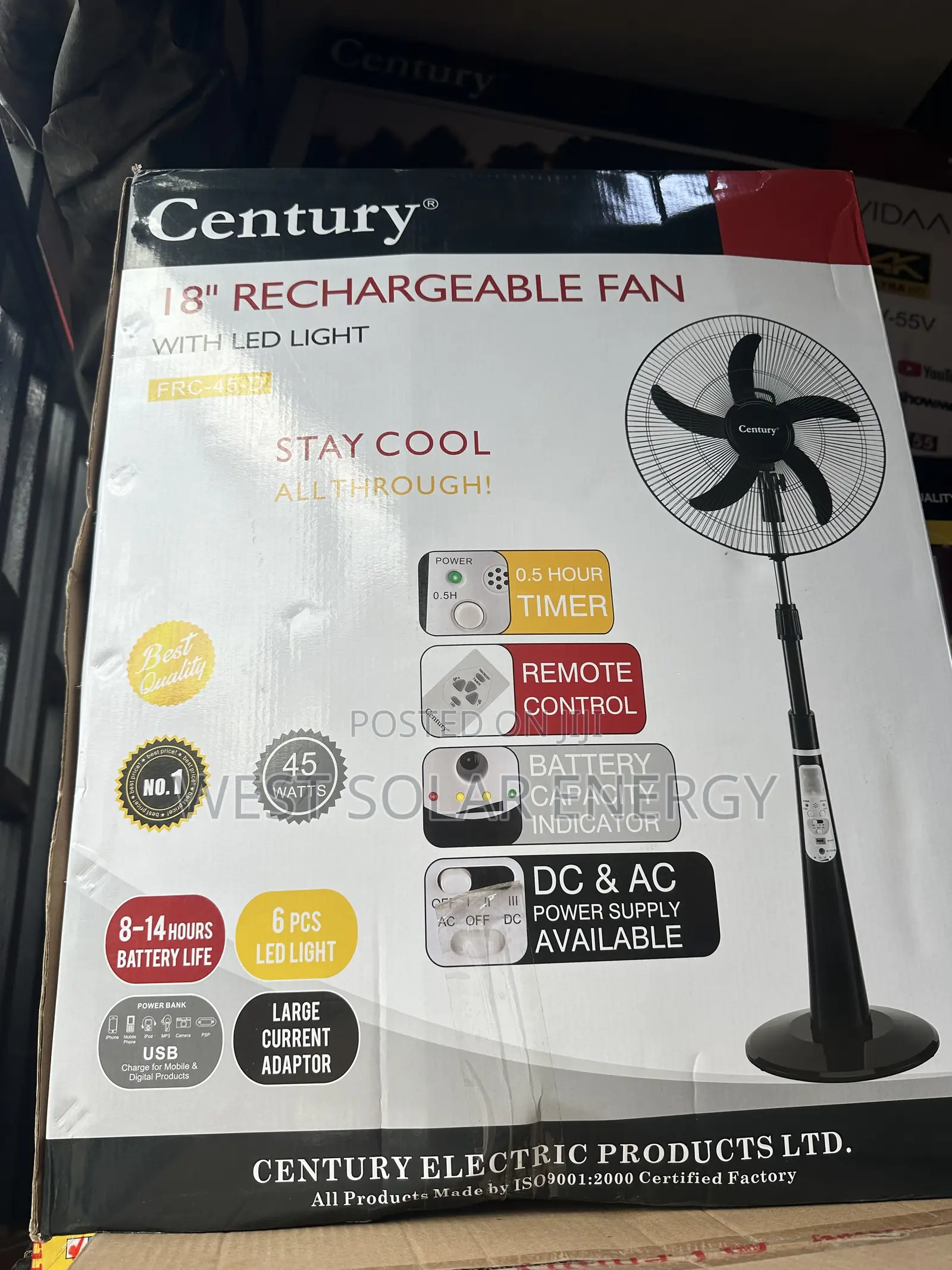 Century 18 Inches Rechargable Fan