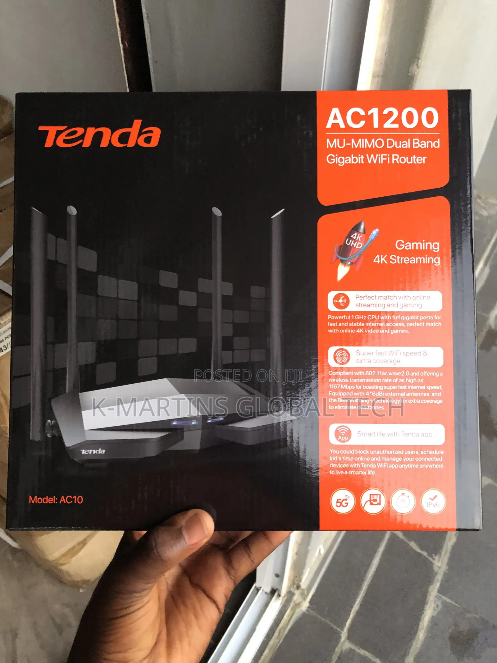 Tenda AC10 AC1200 Dual Band Gigabit WiFi Router