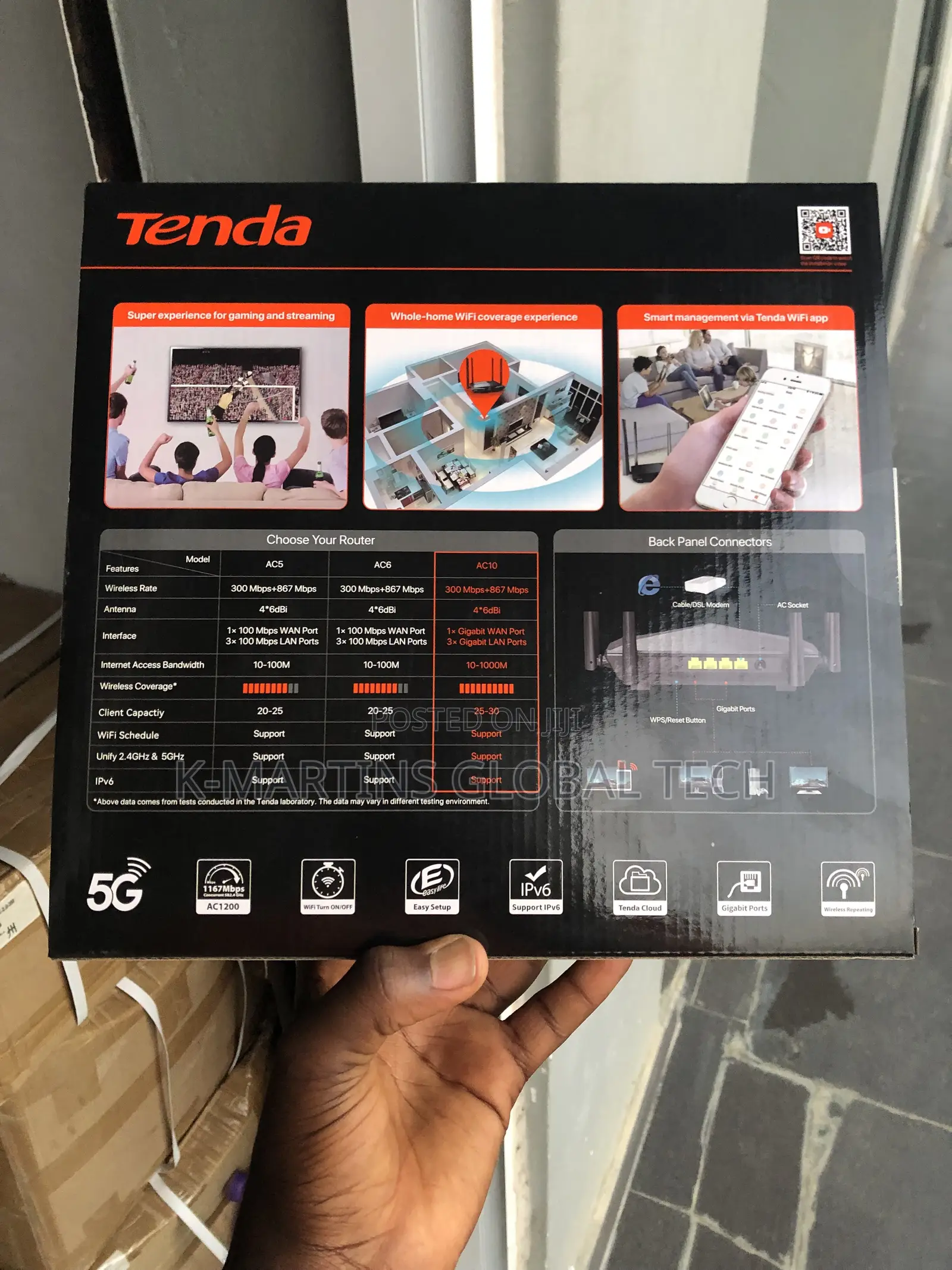 Tenda AC10 AC1200 Dual Band Gigabit WiFi Router