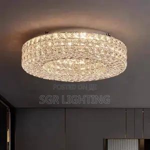 Round Crystal Chandelier Home Decoration Hanging Light
