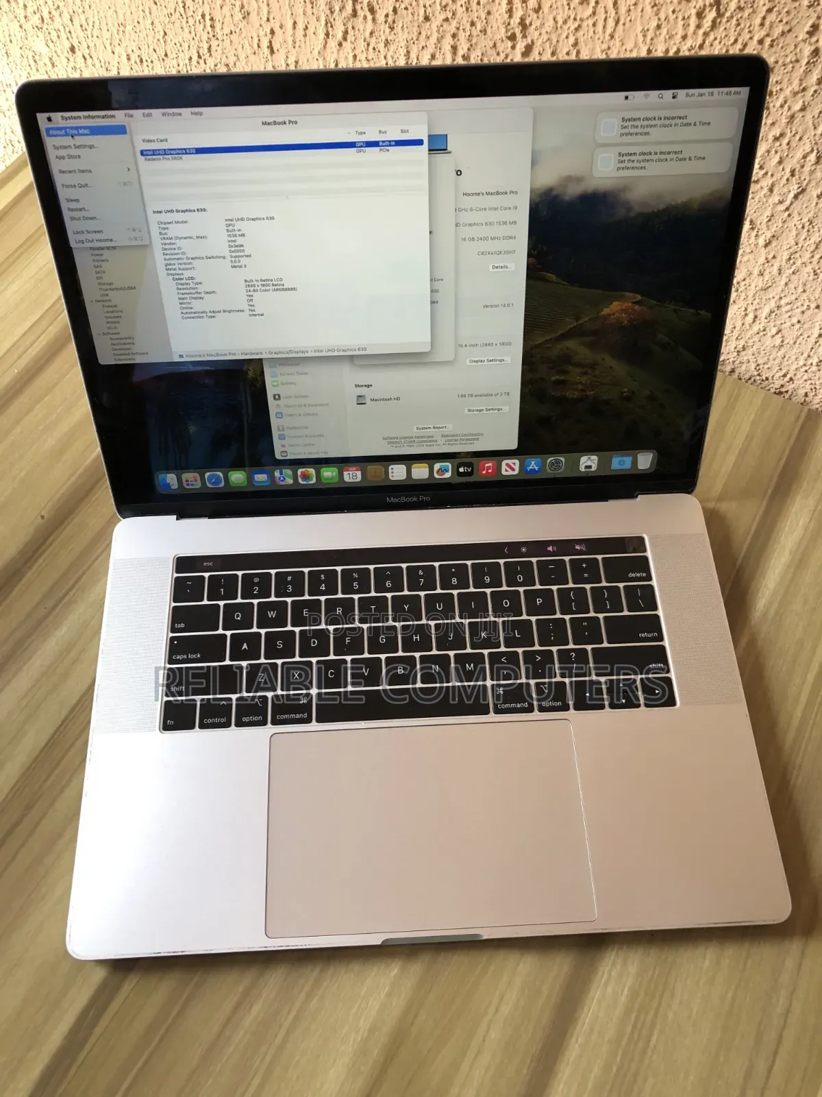 Laptop Apple MacBook 2018 16GB Intel Core i9 SSD 2T
