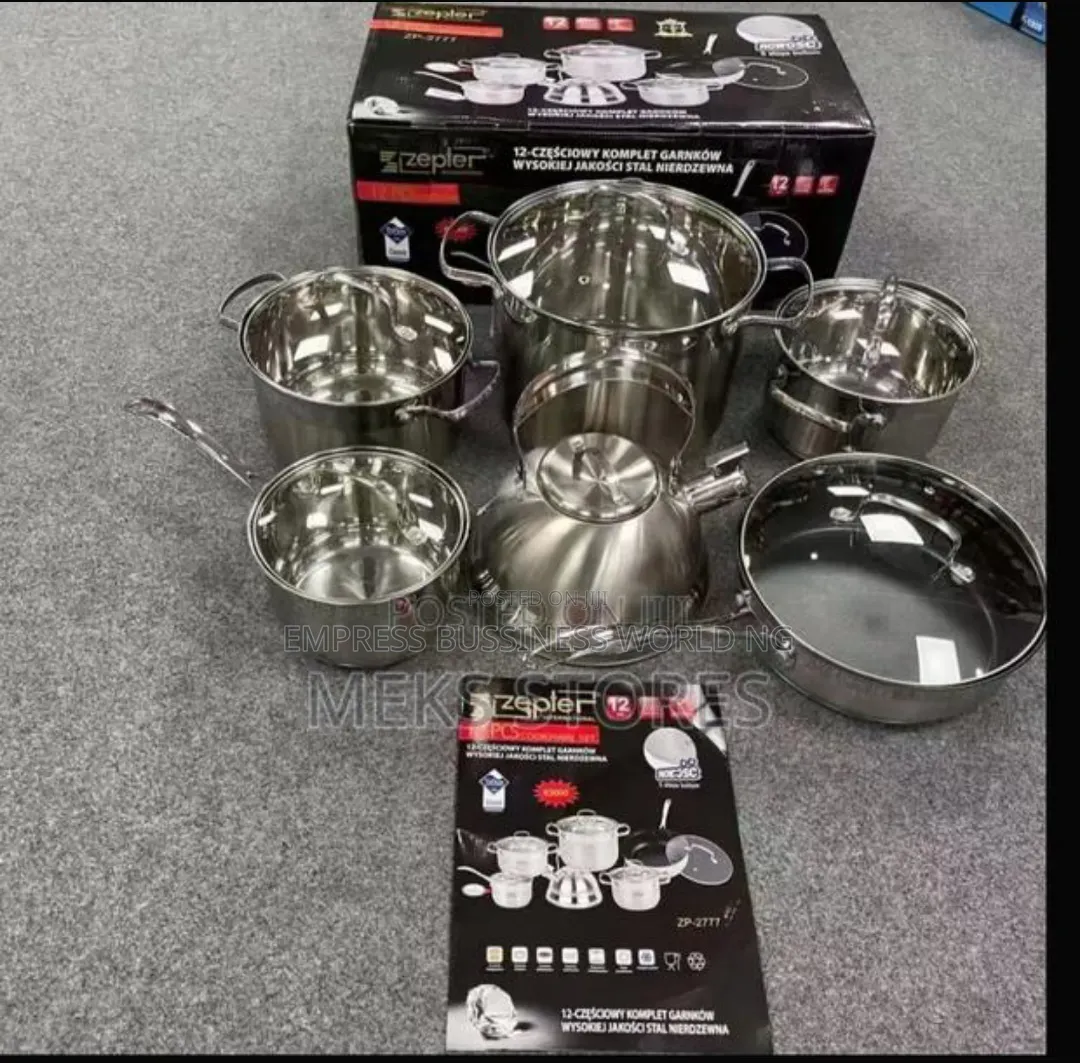 High-Quality 6 PCS Stainless Pot With Golden Handles