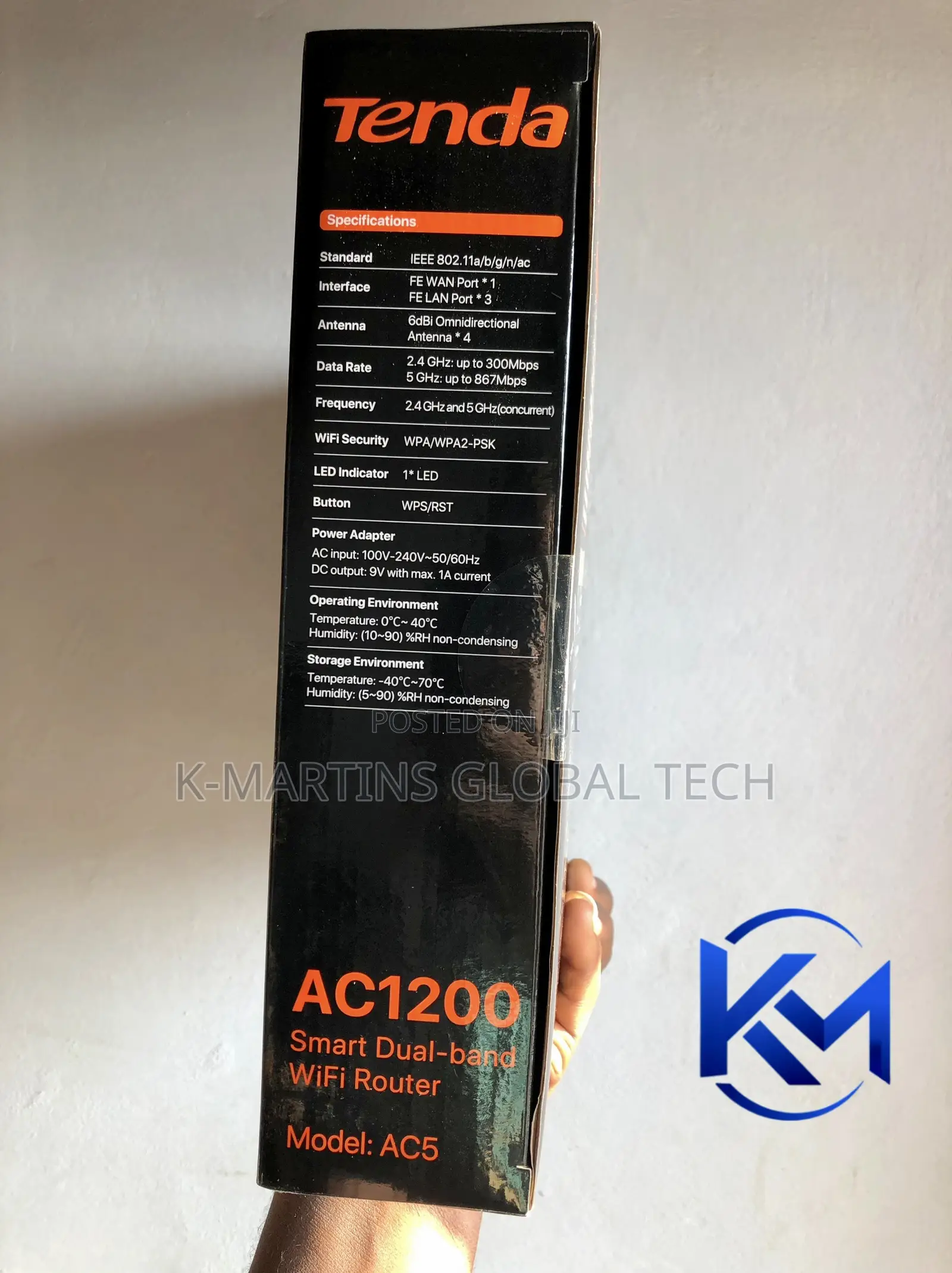 Tenda AC5 AC1200 Dual Band WiFi Router 4 Antennas