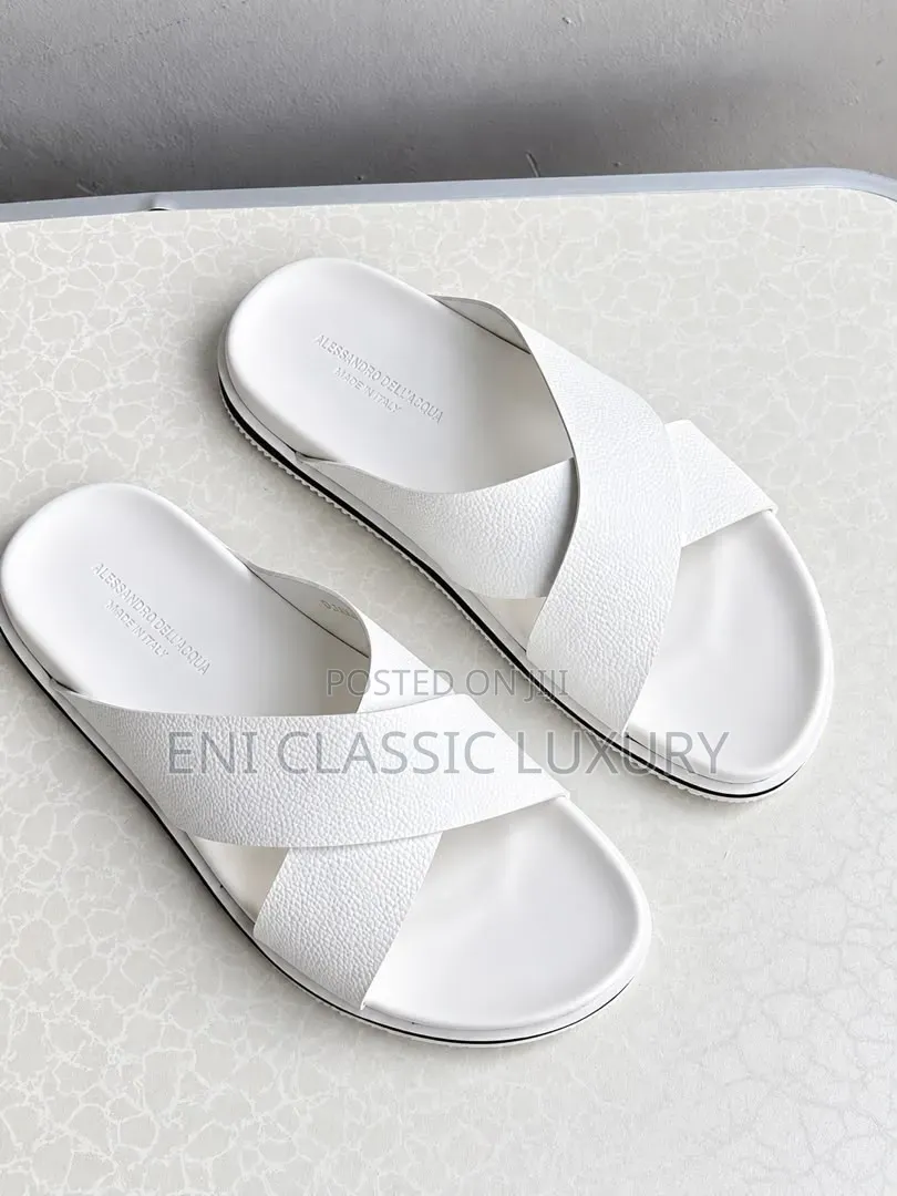 Alessandro Dell'acqua Luxury Men's Slippers Best Quality Well Branded