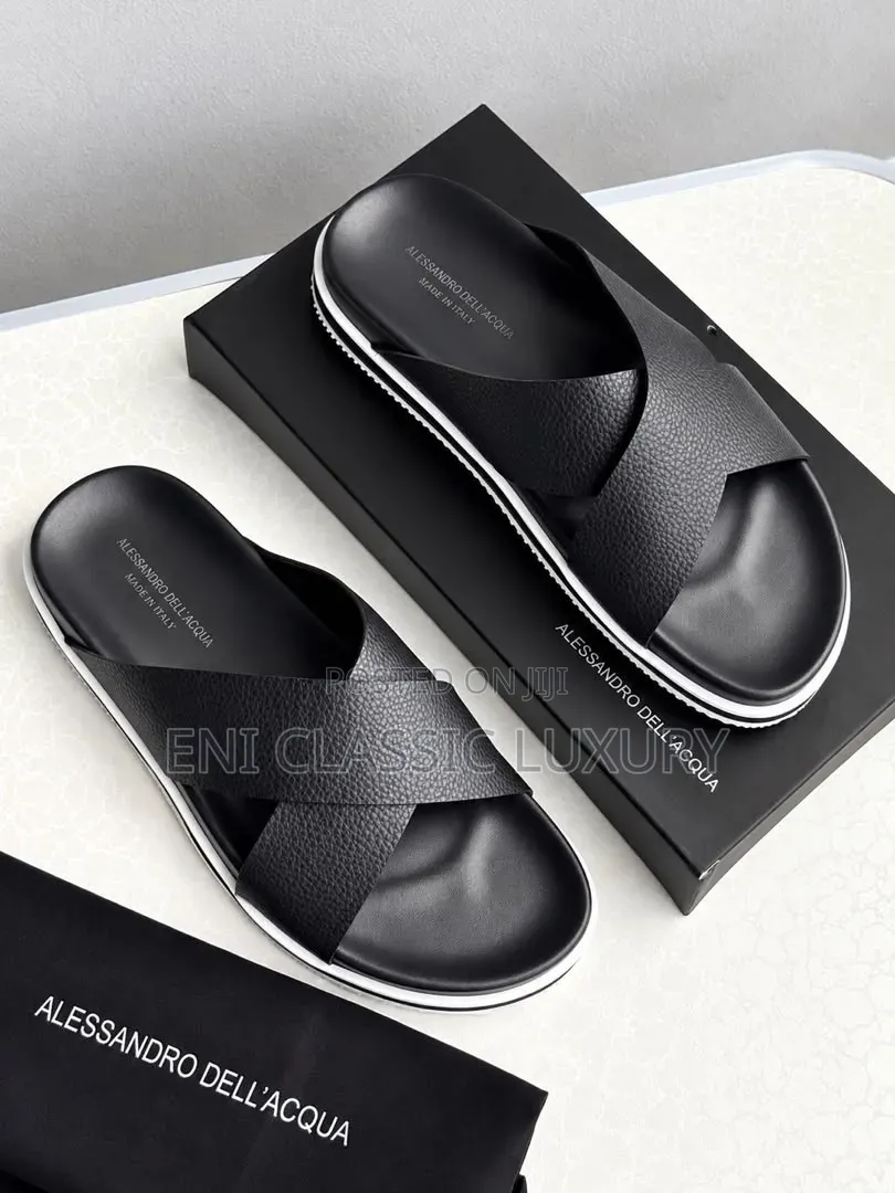 Alessandro Dell'acqua Luxury Men's Slippers Best Quality Well Branded
