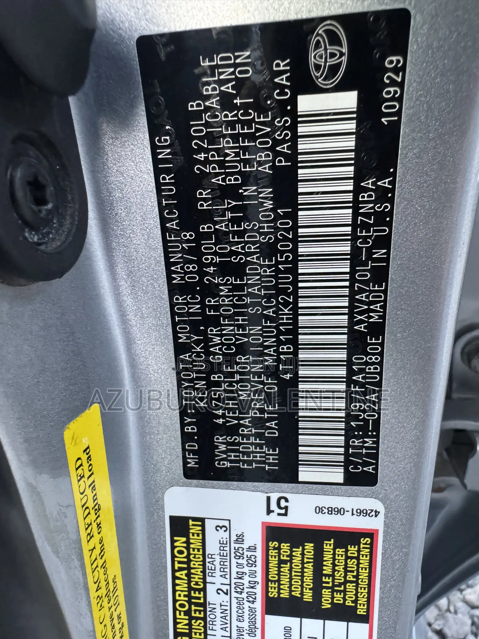 Toyota Camry SE (2.5L 4cyl 8A) 2019 Silver