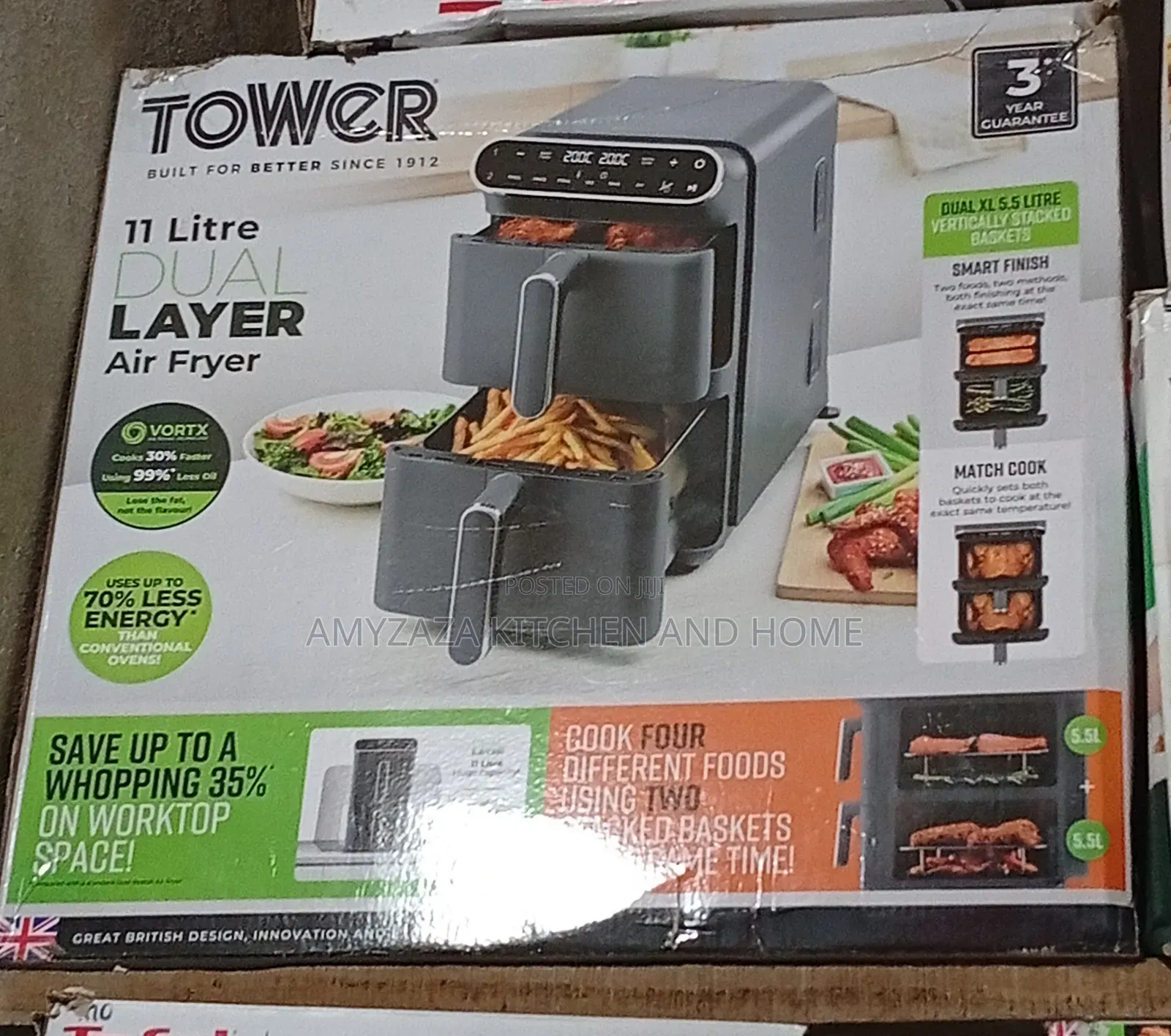 Tower Vortx Vizion 11L Dual Layer Air Fryer (Brand New in Box)