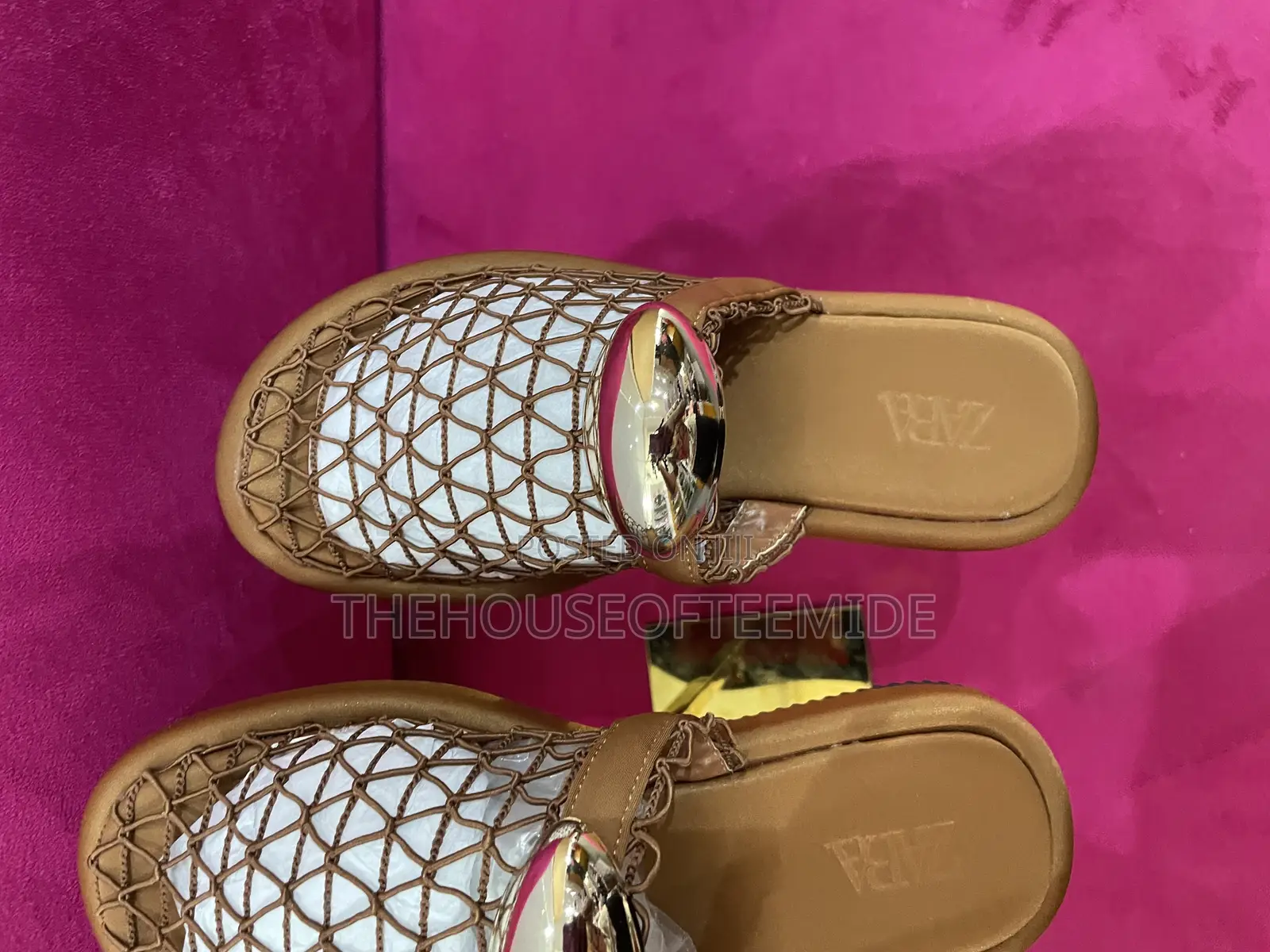Brown Net Half Show for Women